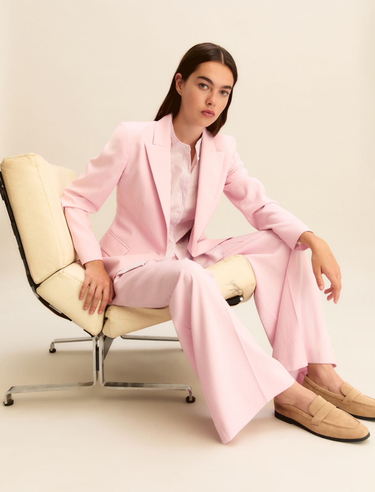 Lamé-adorned viscose trousers - PINK - Emme