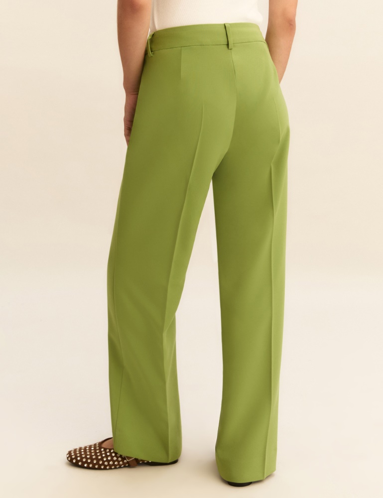 Straight-fit stretch fabric trousers - Emme - 3
