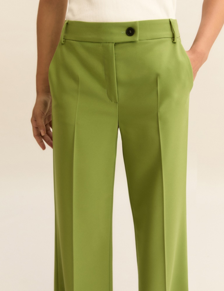Straight-fit stretch fabric trousers - Emme - 4