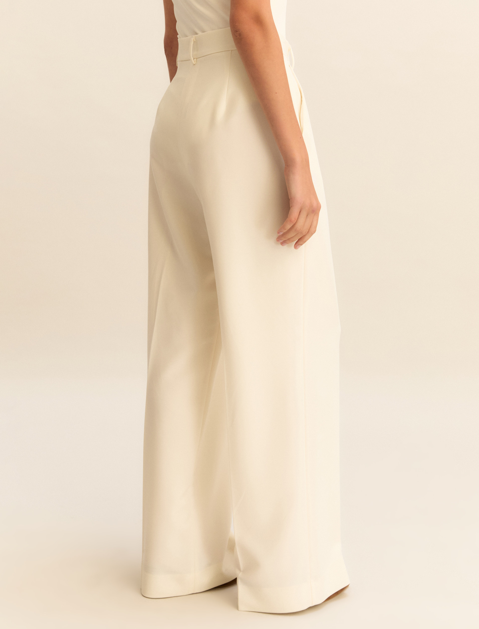 Flowing trousers - WOOL WHITE - Emme - 3