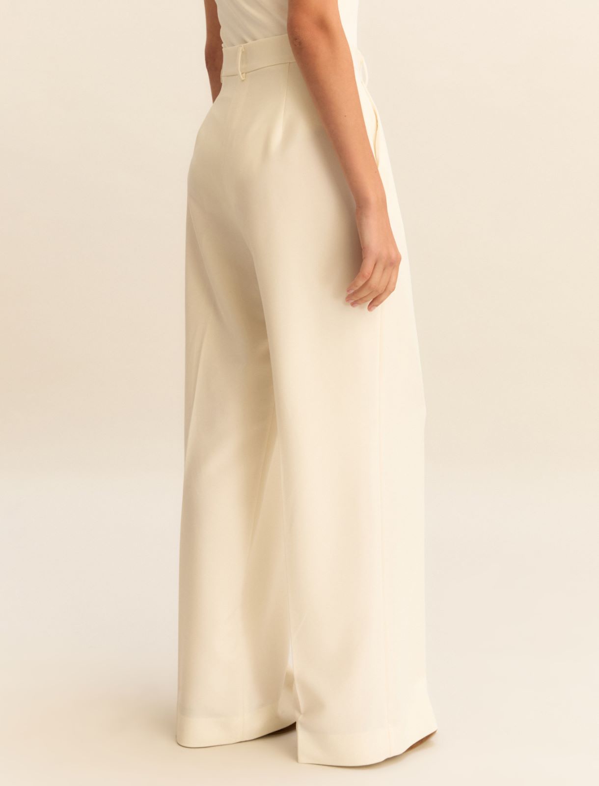Flowing trousers - WOOL WHITE - Emme - 3
