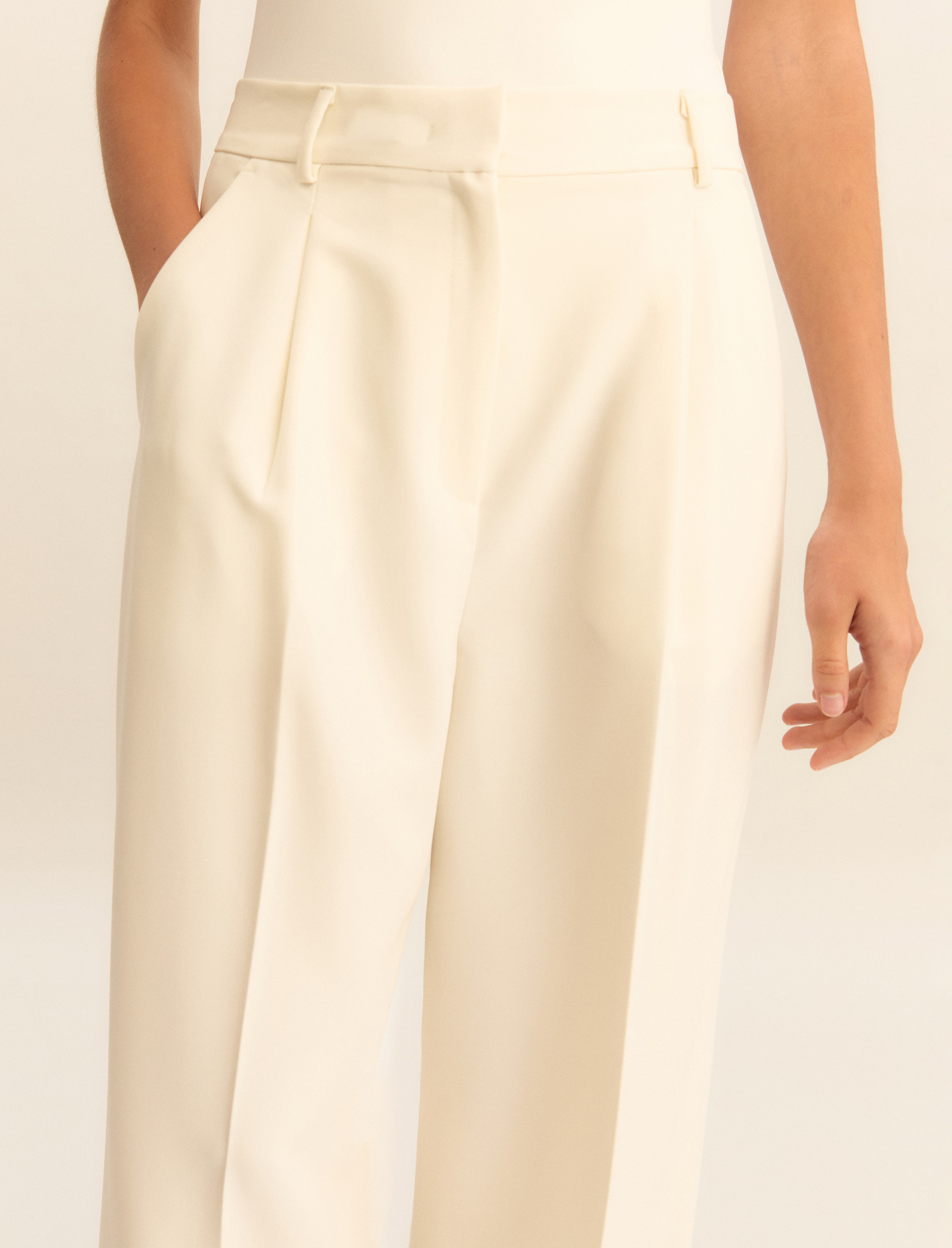 Flowing trousers - WOOL WHITE - Emme - 4
