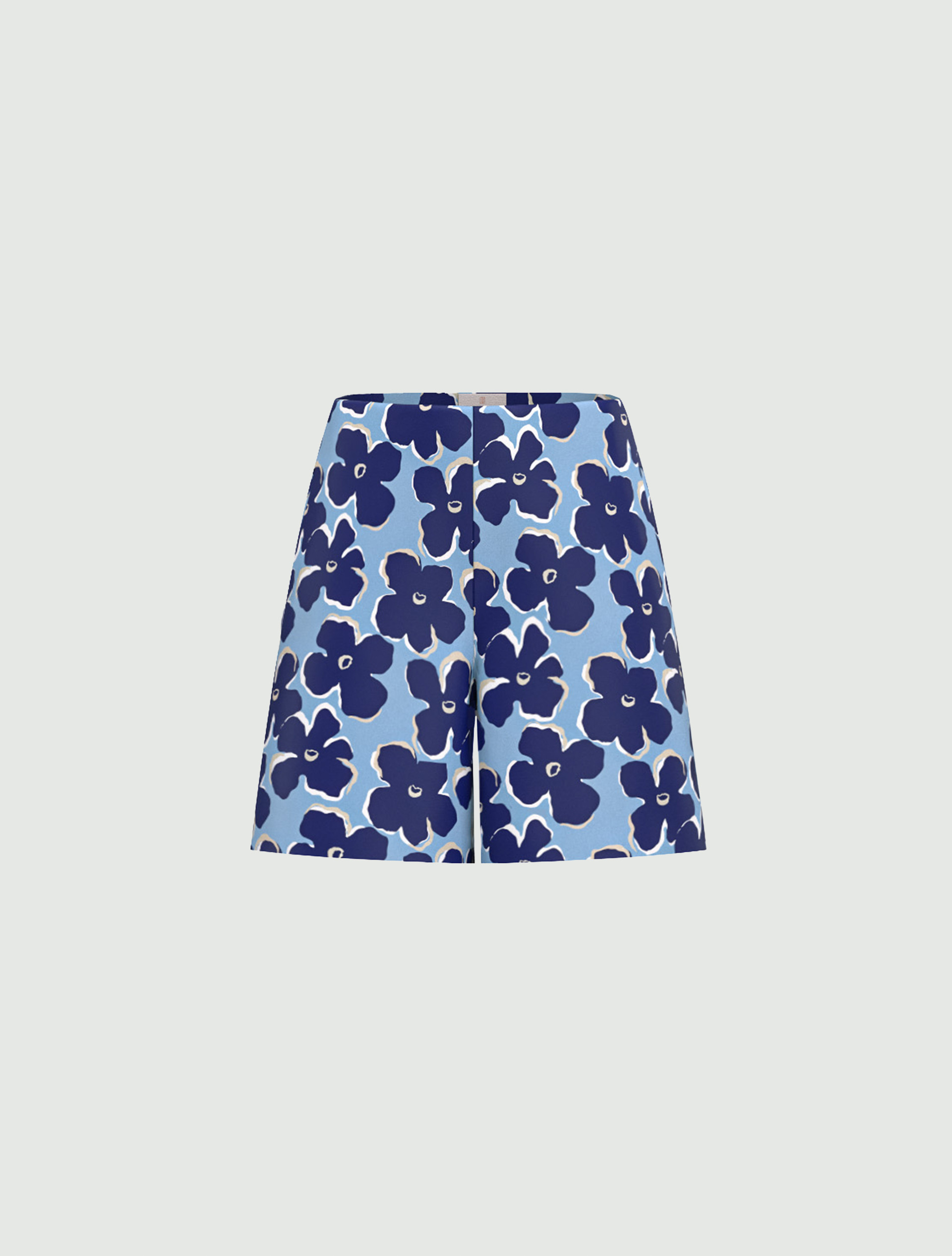Stretch satin print shorts - DEEP BLUE - Emme - 4