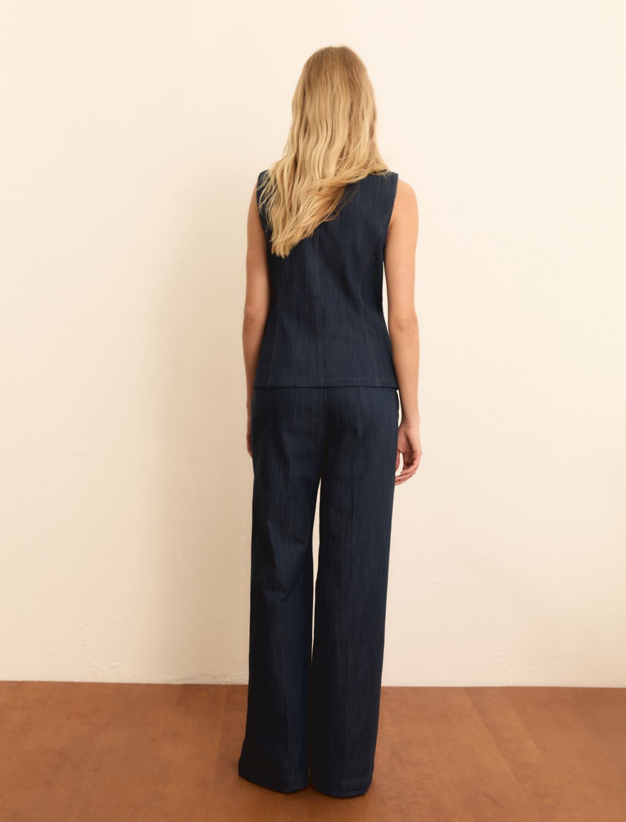 Slim-fit denim gilet - NAVY - Emme - 2