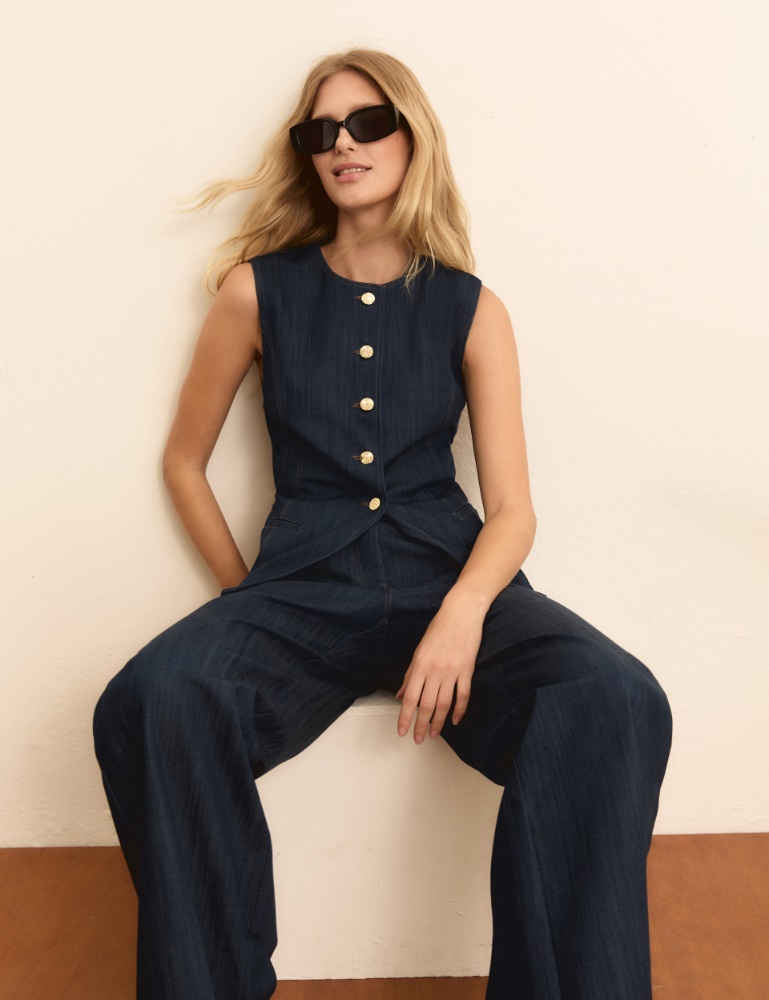 Slim-fit denim gilet - Emme