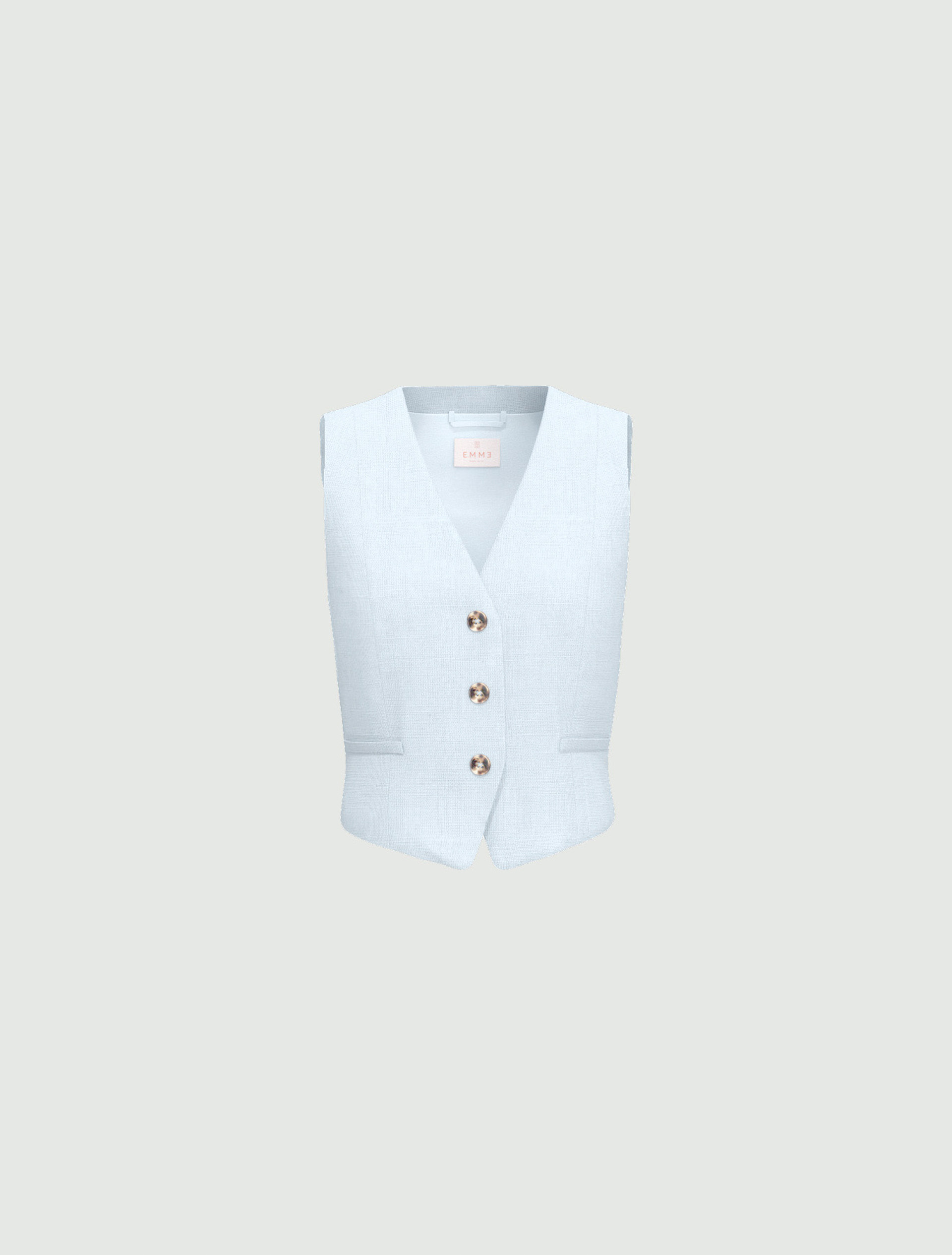 Linen waistcoat - LIGHT BLUE - Emme - 4