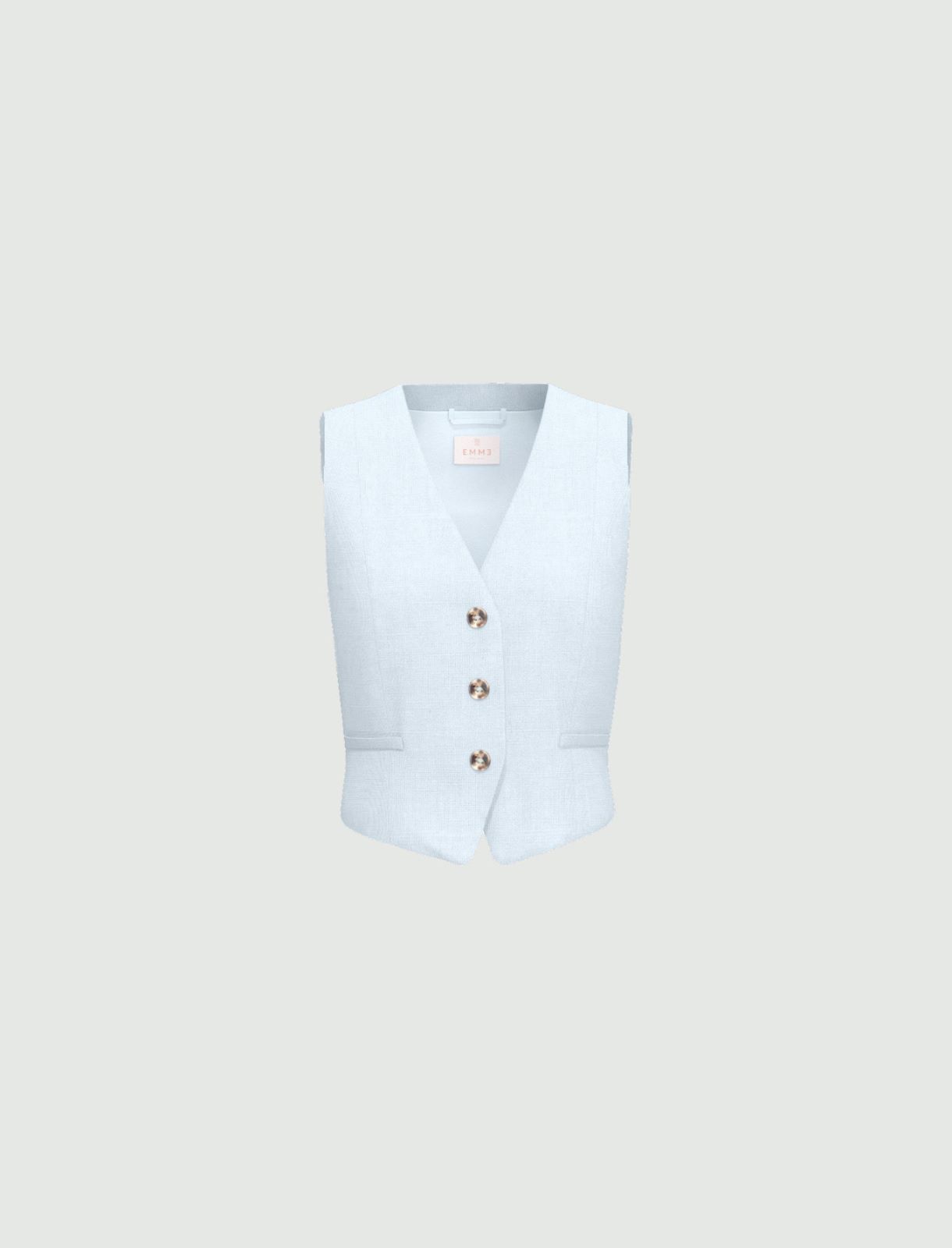 Linen waistcoat - LIGHT BLUE - Emme - 4