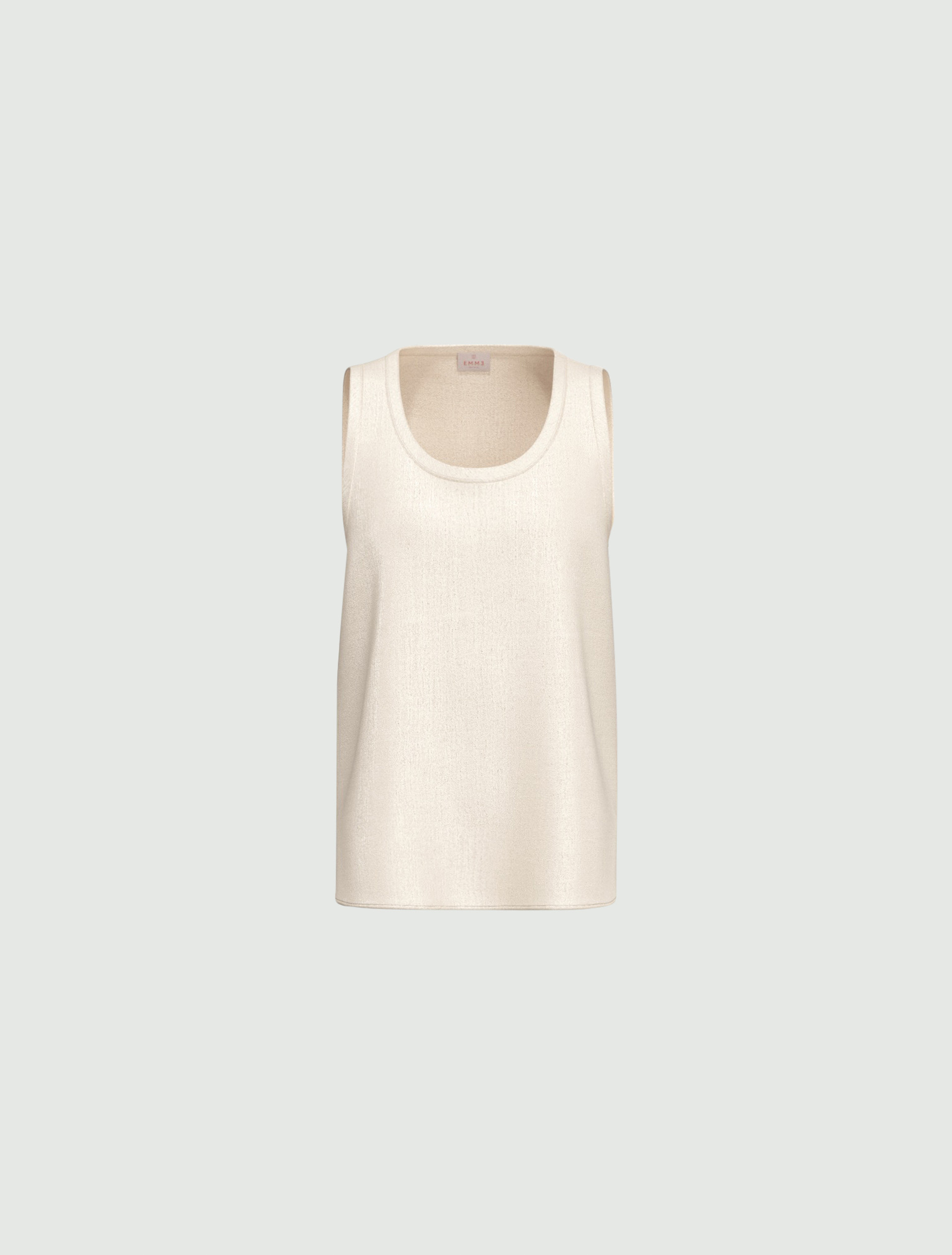 Sleeveless viscose acetate top - WOOL WHITE - Emme - 4