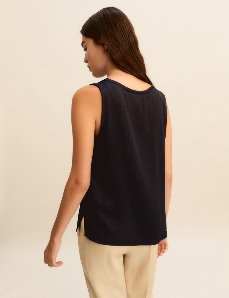Sleeveless viscose acetate top - Emme - 3
