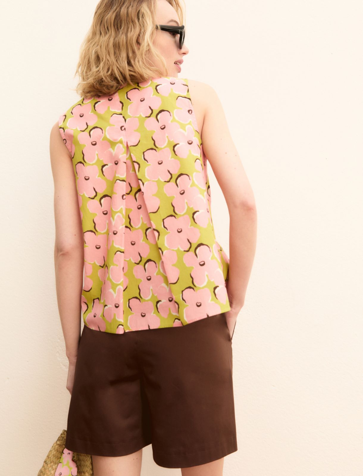 Sleeveless muslin top - APPLE GREEN - Emme - 3