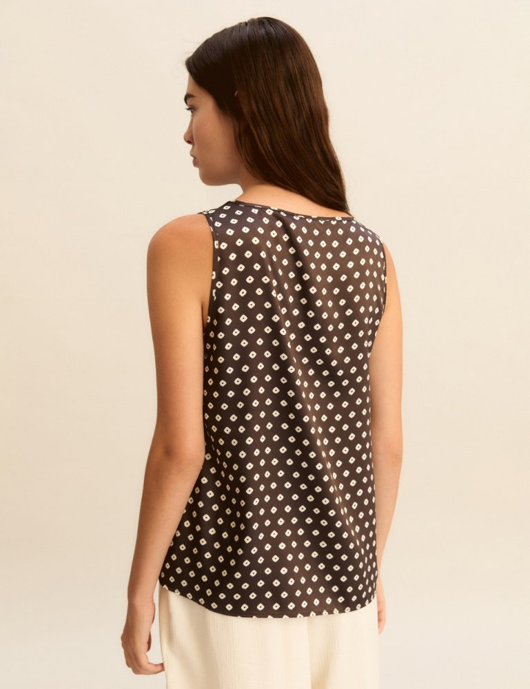 Printed twill vest top - Emme - 3