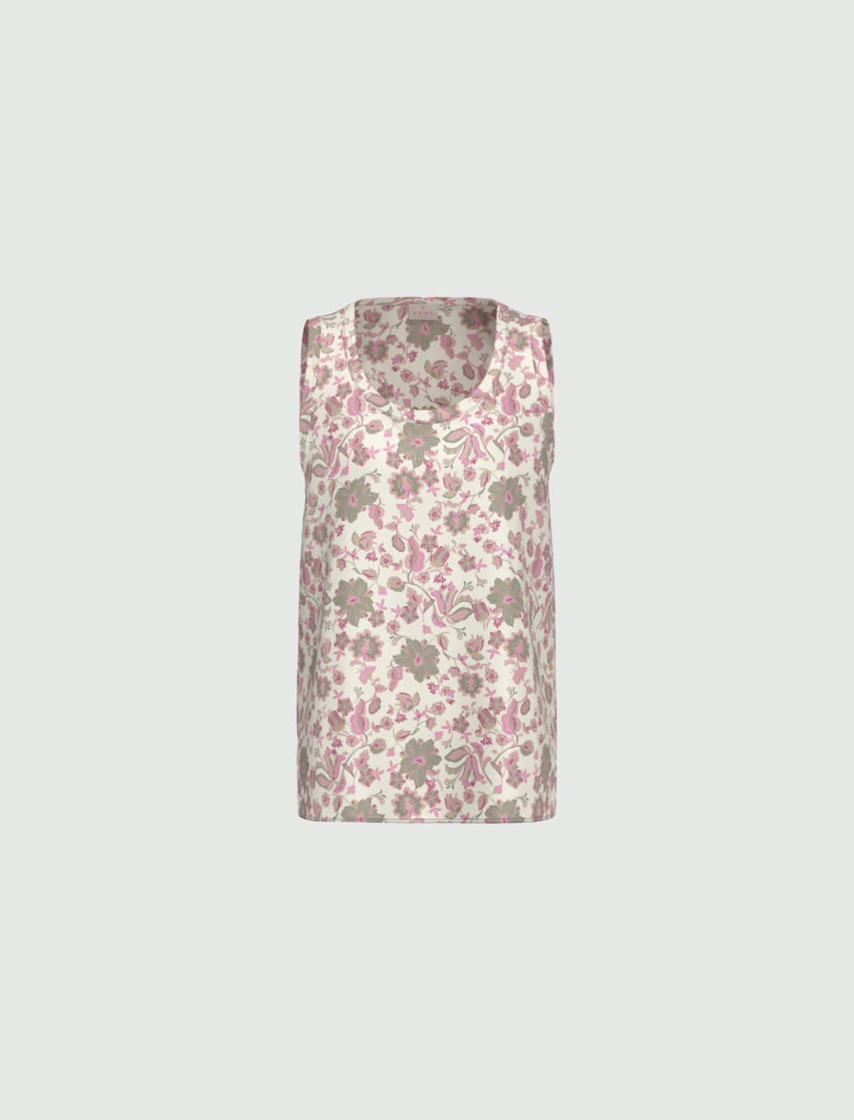 Printed twill vest top - PEARL ROSE - Emme - 4