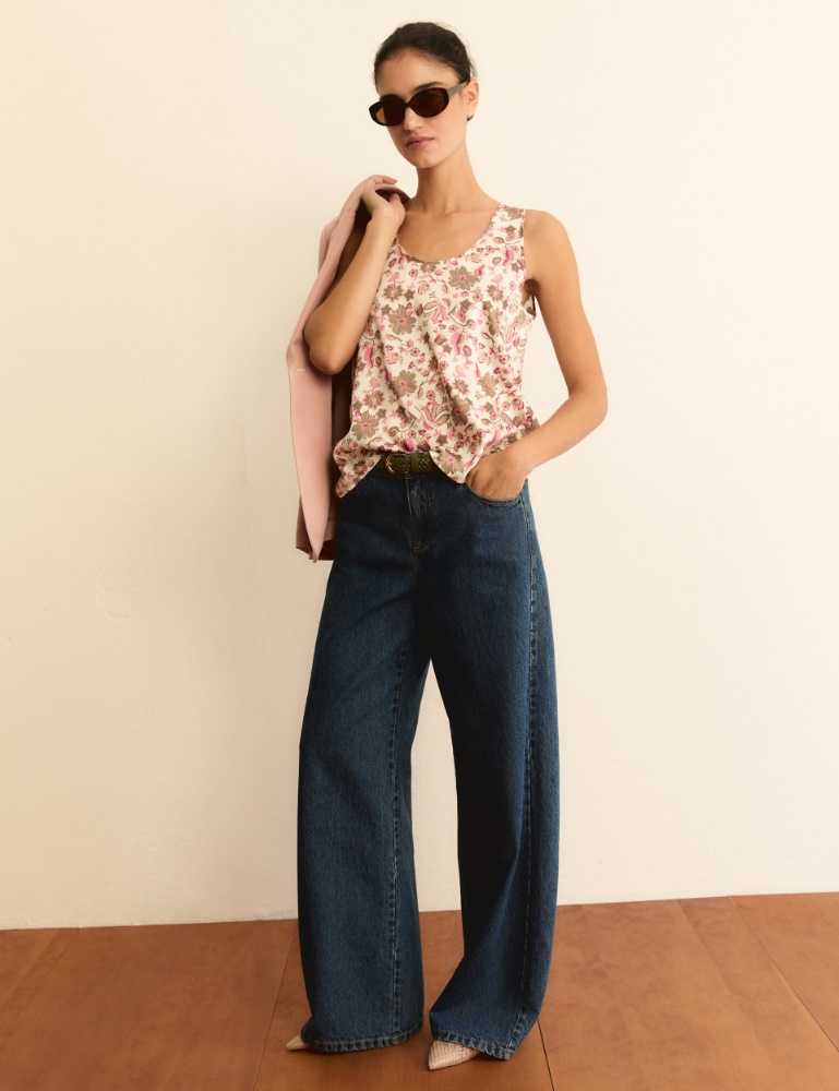 Printed twill vest top - Emme - 3