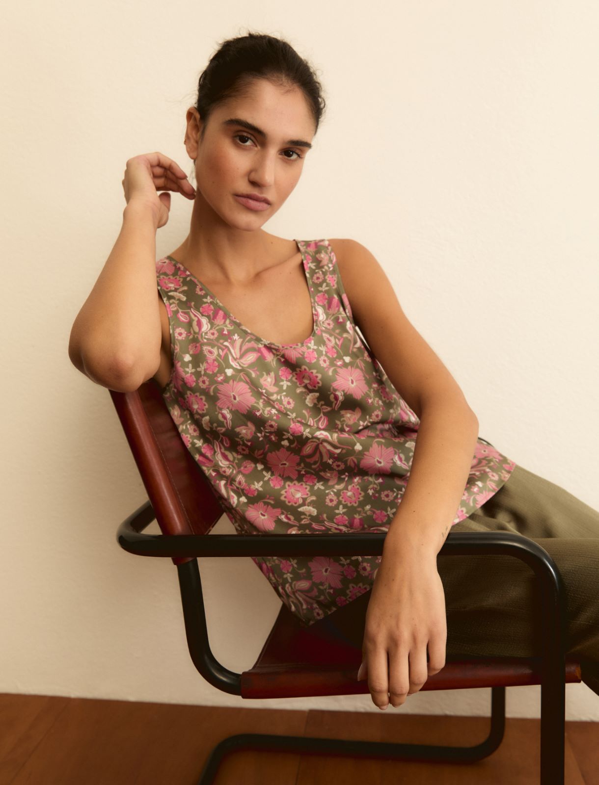 Canotta in twill stampato - VERDE SOTTOBOSCO - Emme