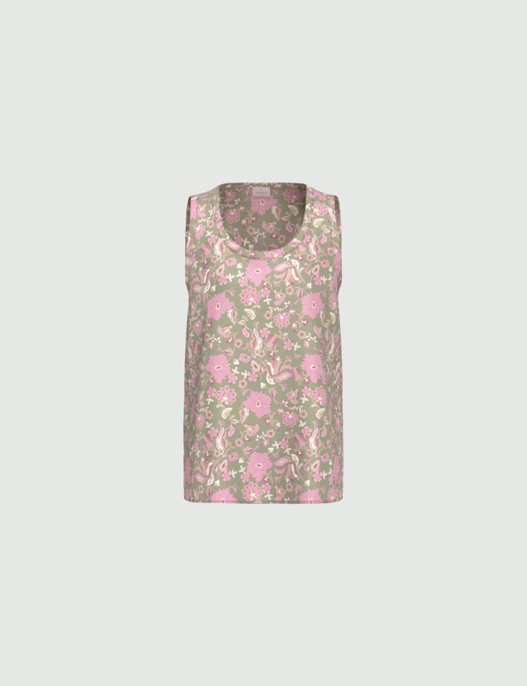 Printed twill vest top - Emme - 5