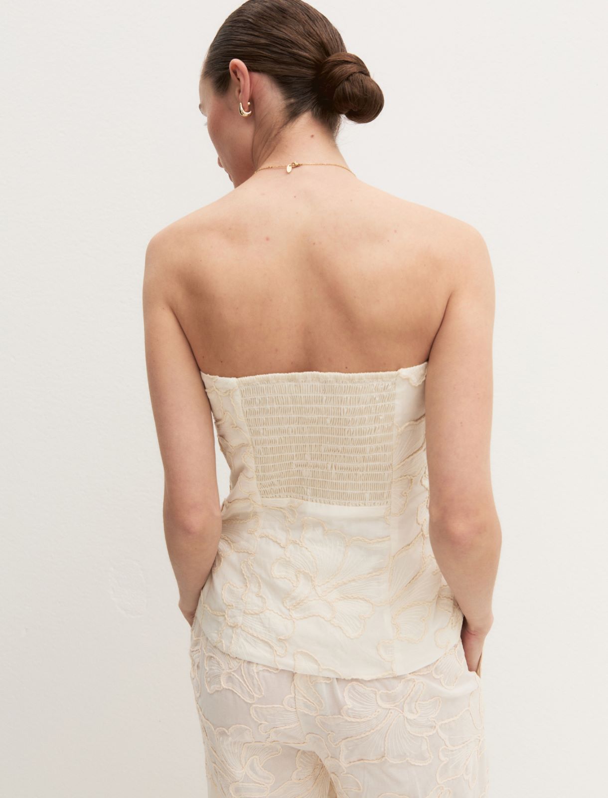 Embroidered corset top - CREAM - Emme - 3
