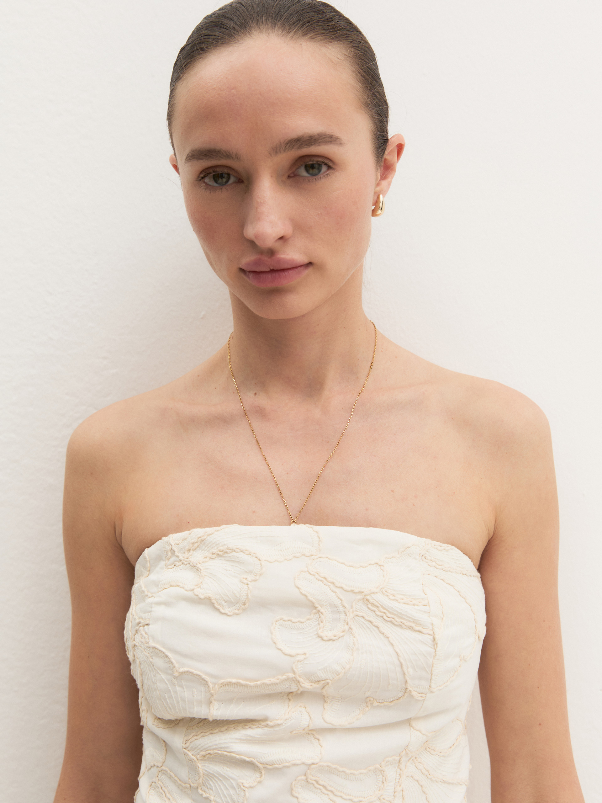 Embroidered corset top - CREAM - Emme - 5
