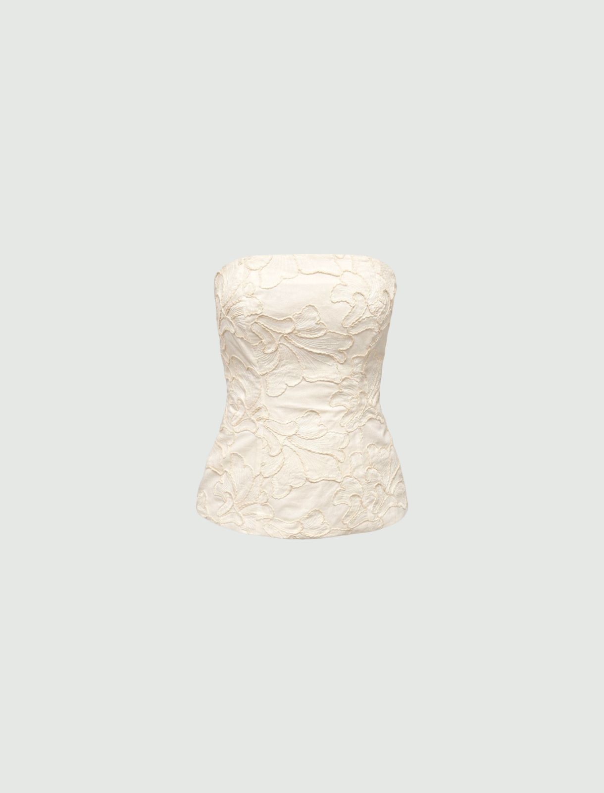 Embroidered corset top - CREAM - Emme - 4