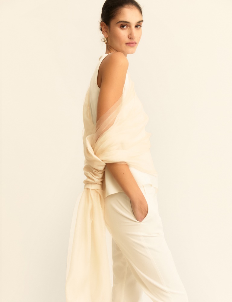 Satin top with georgette details - Emme - 6