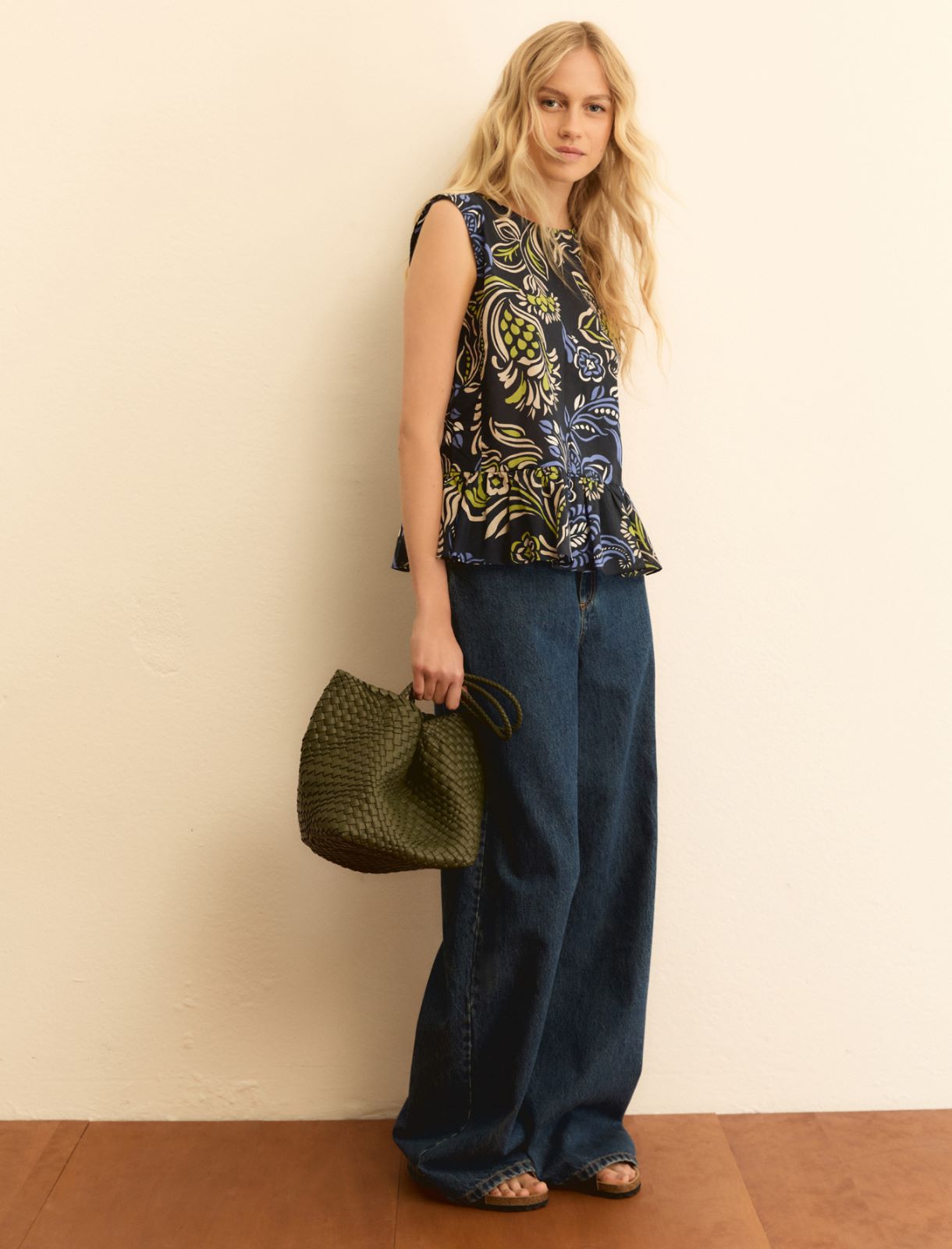 Sleeveless flounce top - NAVY - Emme - 2