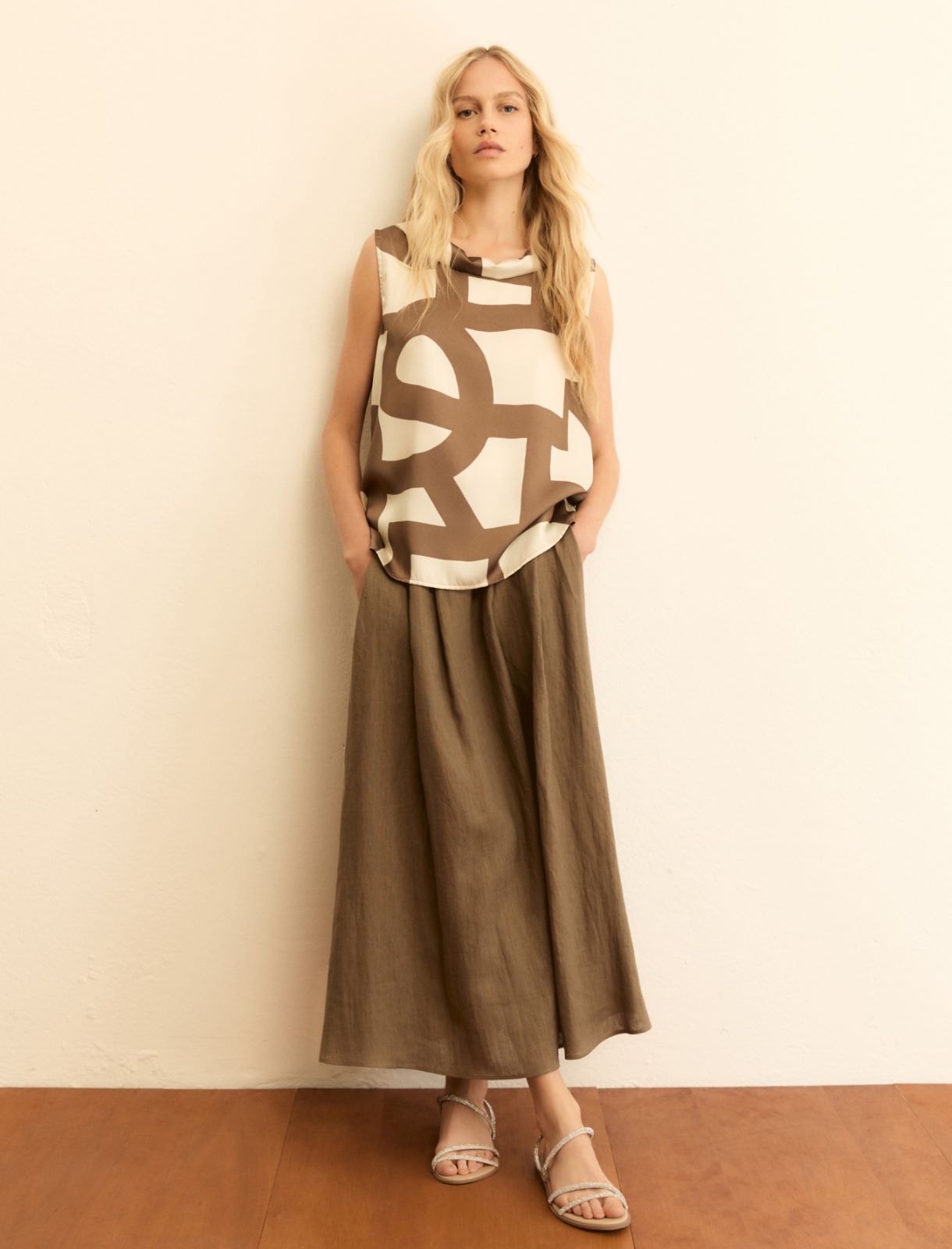 Sleeveless twill top - TURTLEDOVE - Emme - 4