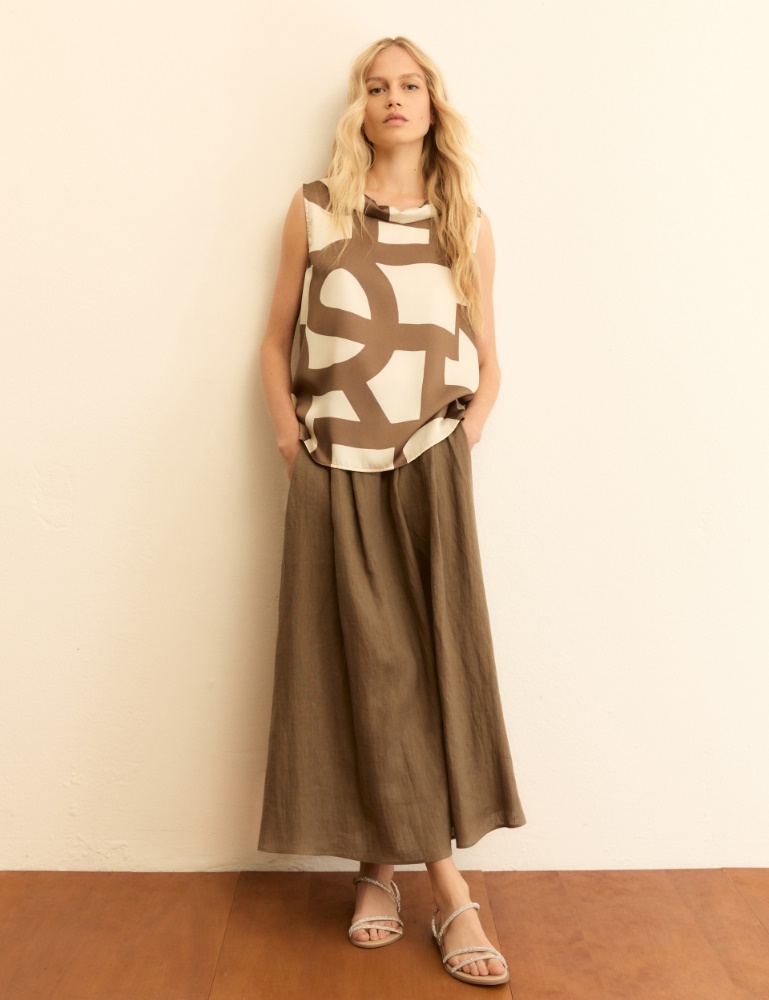 Sleeveless twill top - Emme - 4