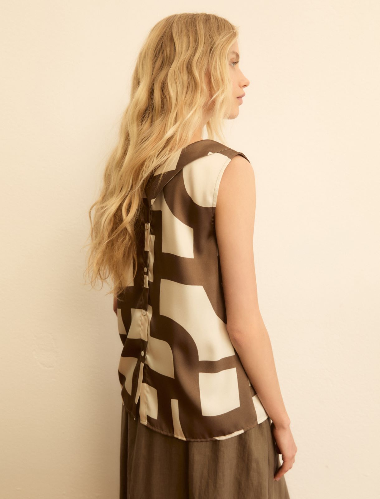 Sleeveless twill top - TURTLEDOVE - Emme - 3