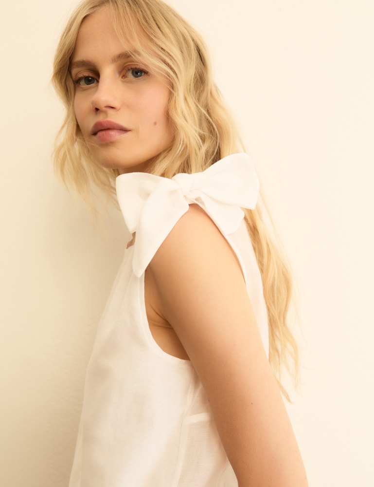 Bow-detail muslin top - Emme - 4