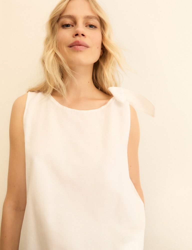 Bow-detail muslin top - Emme - 5