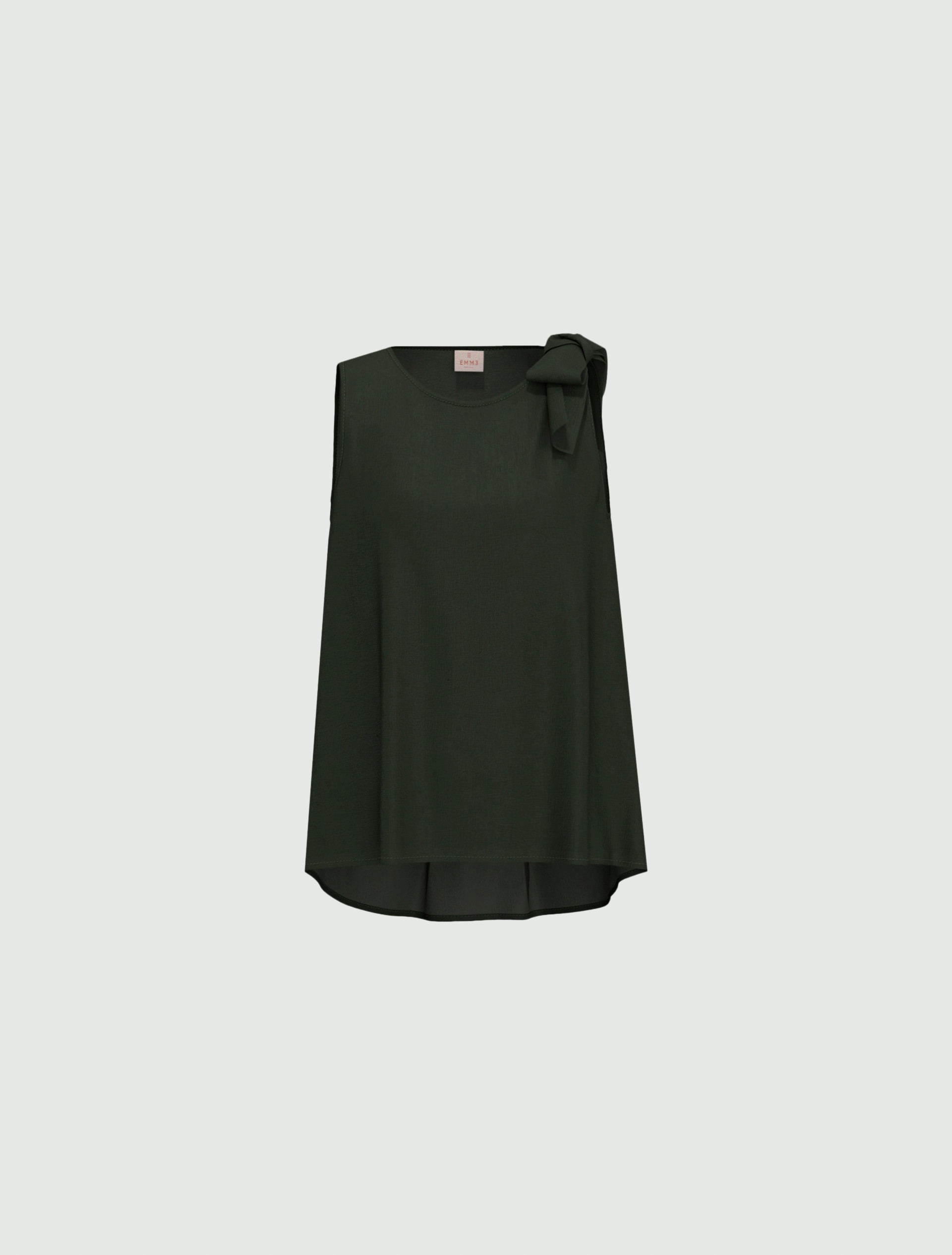 Bow-detail muslin top - DARK GREEN - Emme - 4