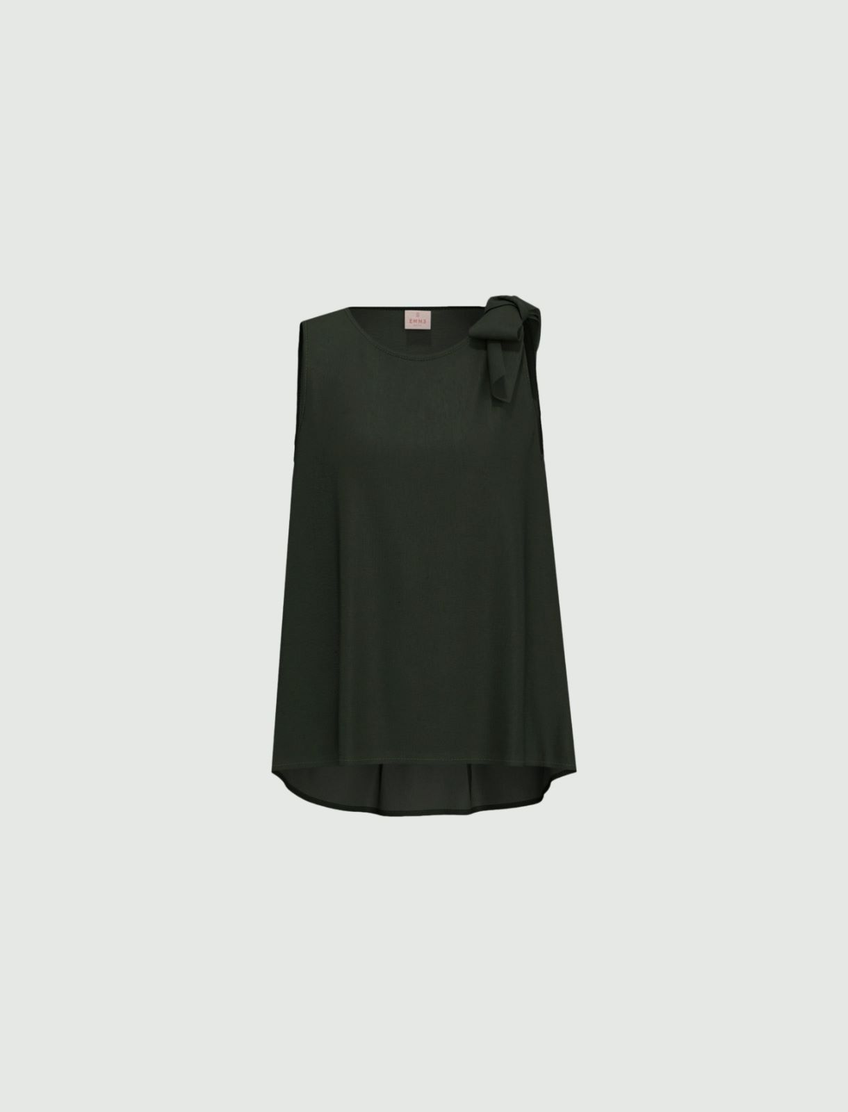 Bow-detail muslin top - DARK GREEN - Emme - 4