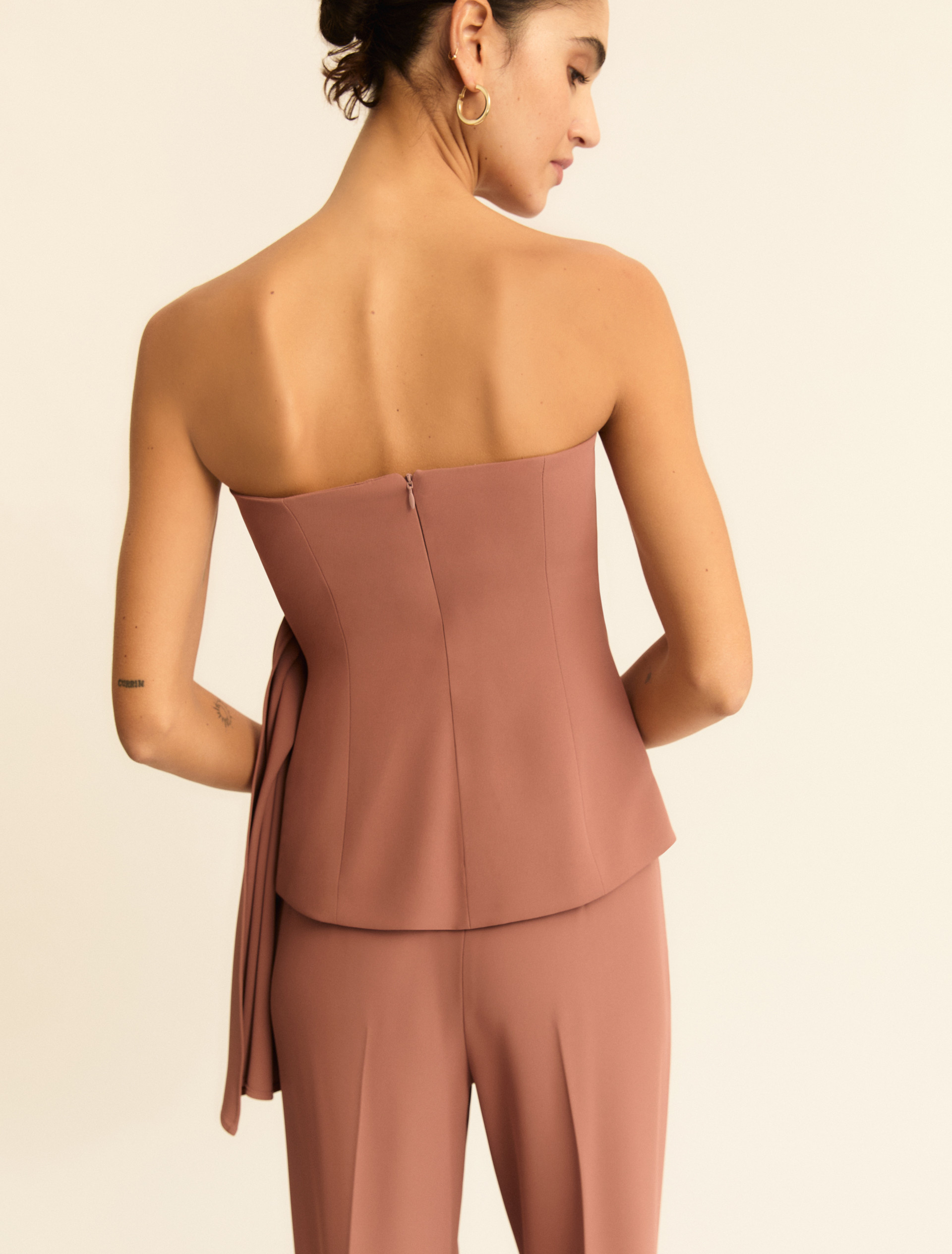 Asymmetrical corset top - MAUVE - Emme - 3