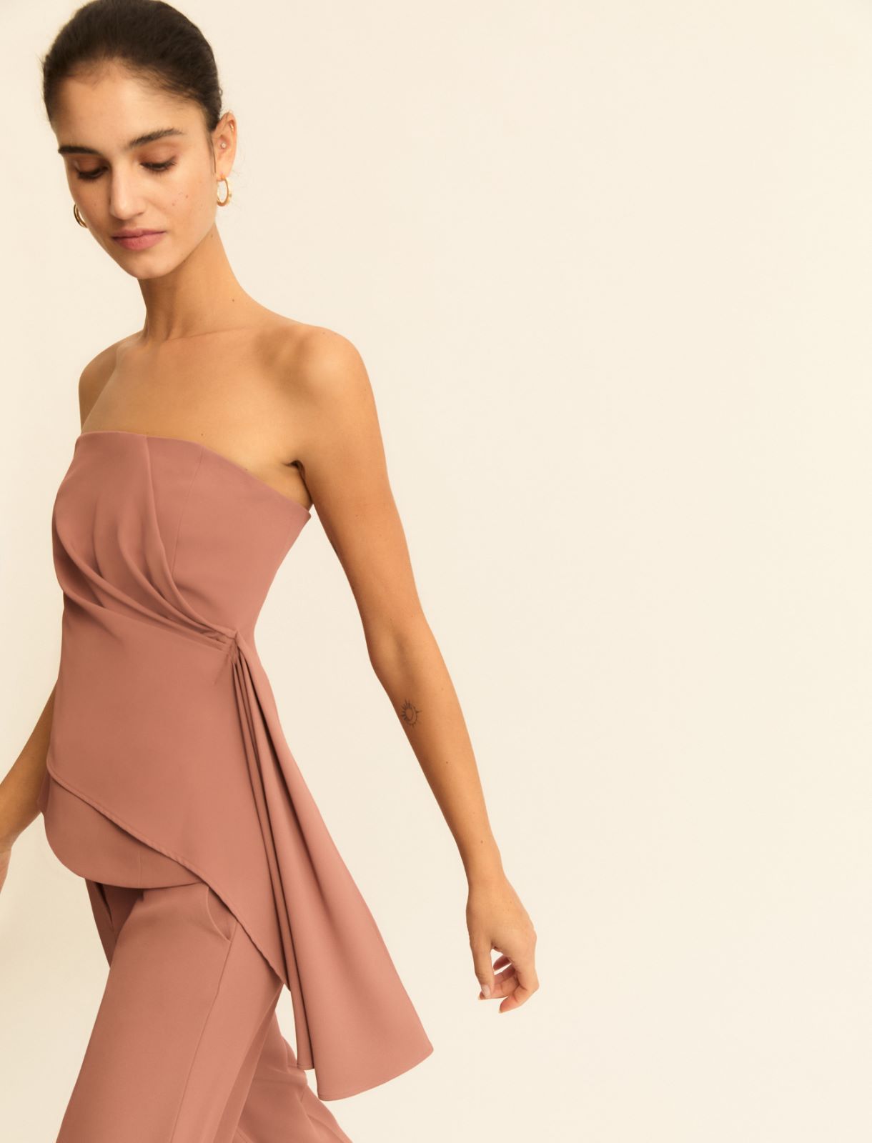 Asymmetrical corset top - MAUVE - Emme