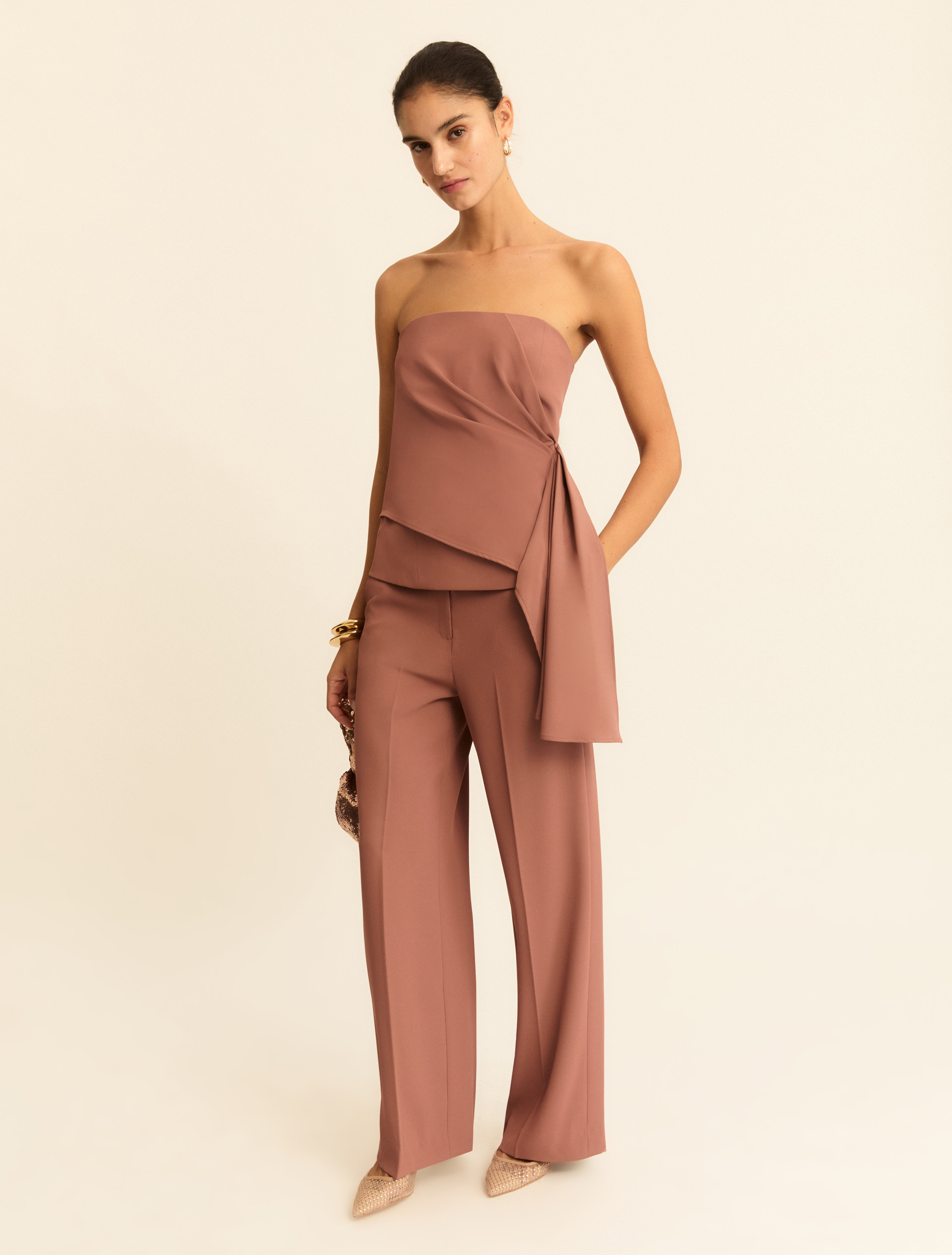 Asymmetrical corset top - MAUVE - Emme - 2