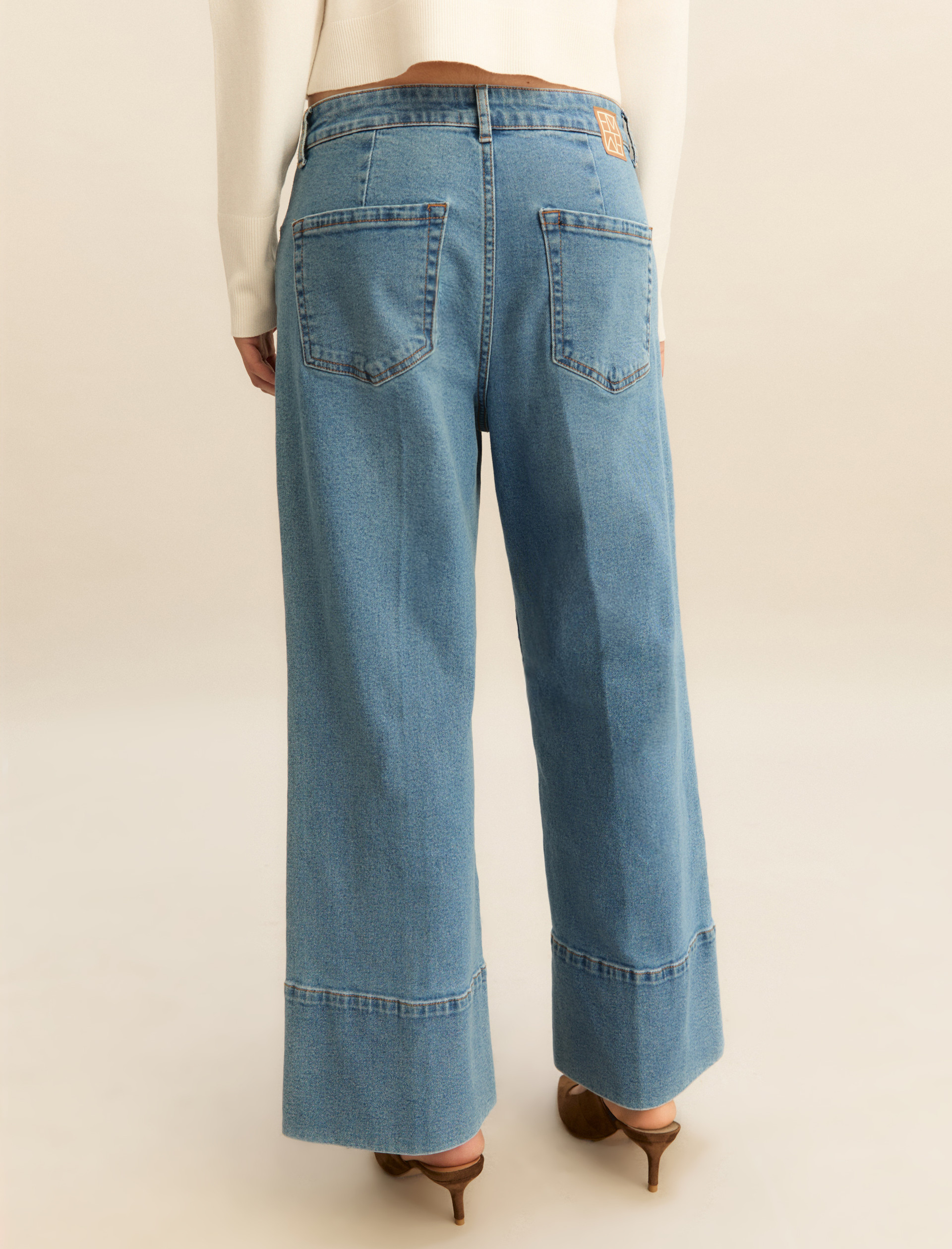 Denim cropped ampio - BLUE JEANS - Emme - 3