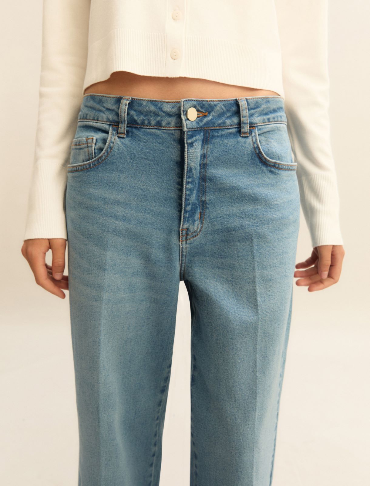 Denim cropped ampio - BLUE JEANS - Emme - 5