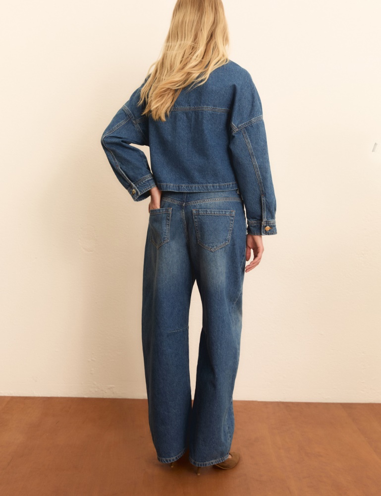 Barrel-leg jeans with printed Twilly - Emme - 3