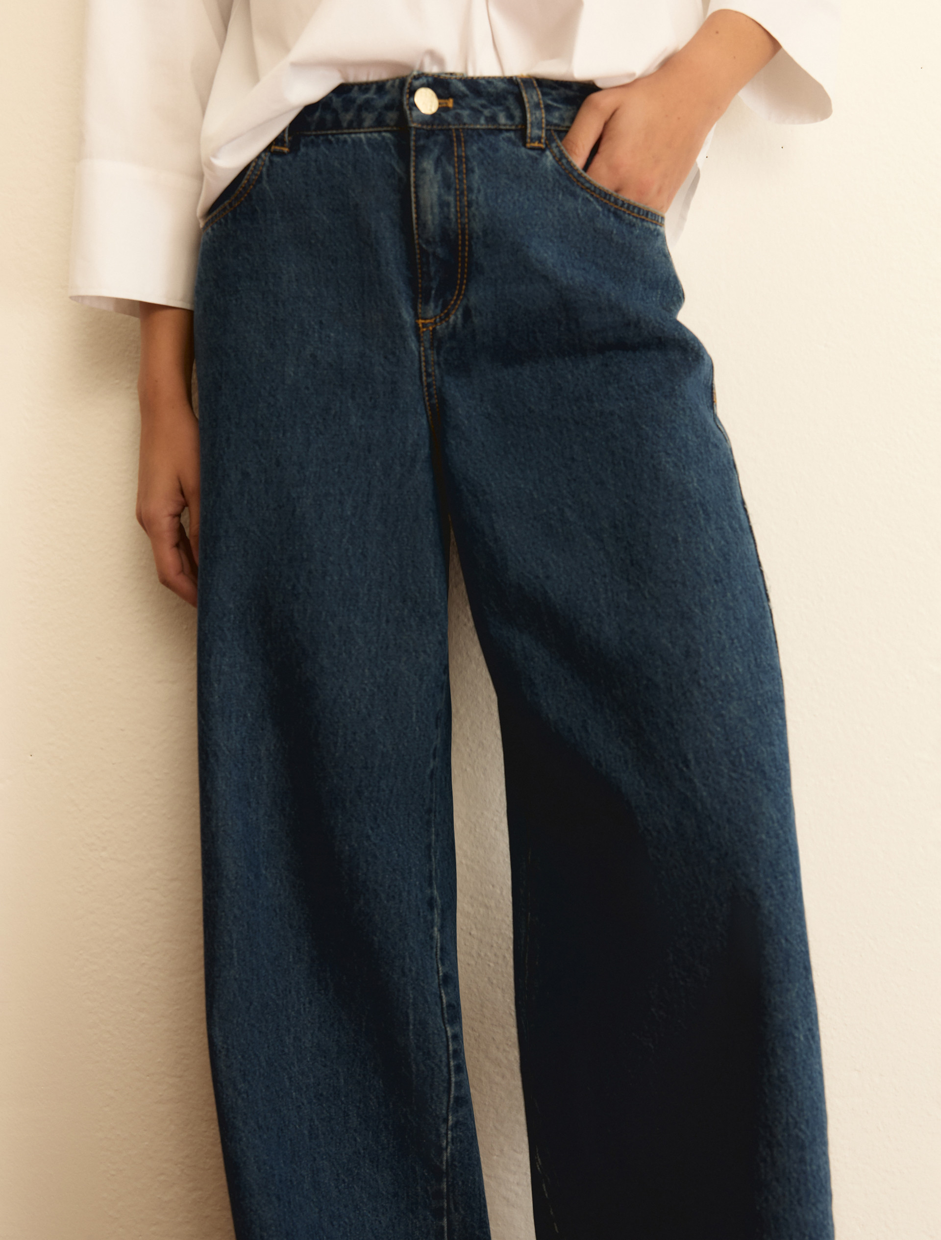 Denim wide leg - BLUE JEANS - Emme - 5