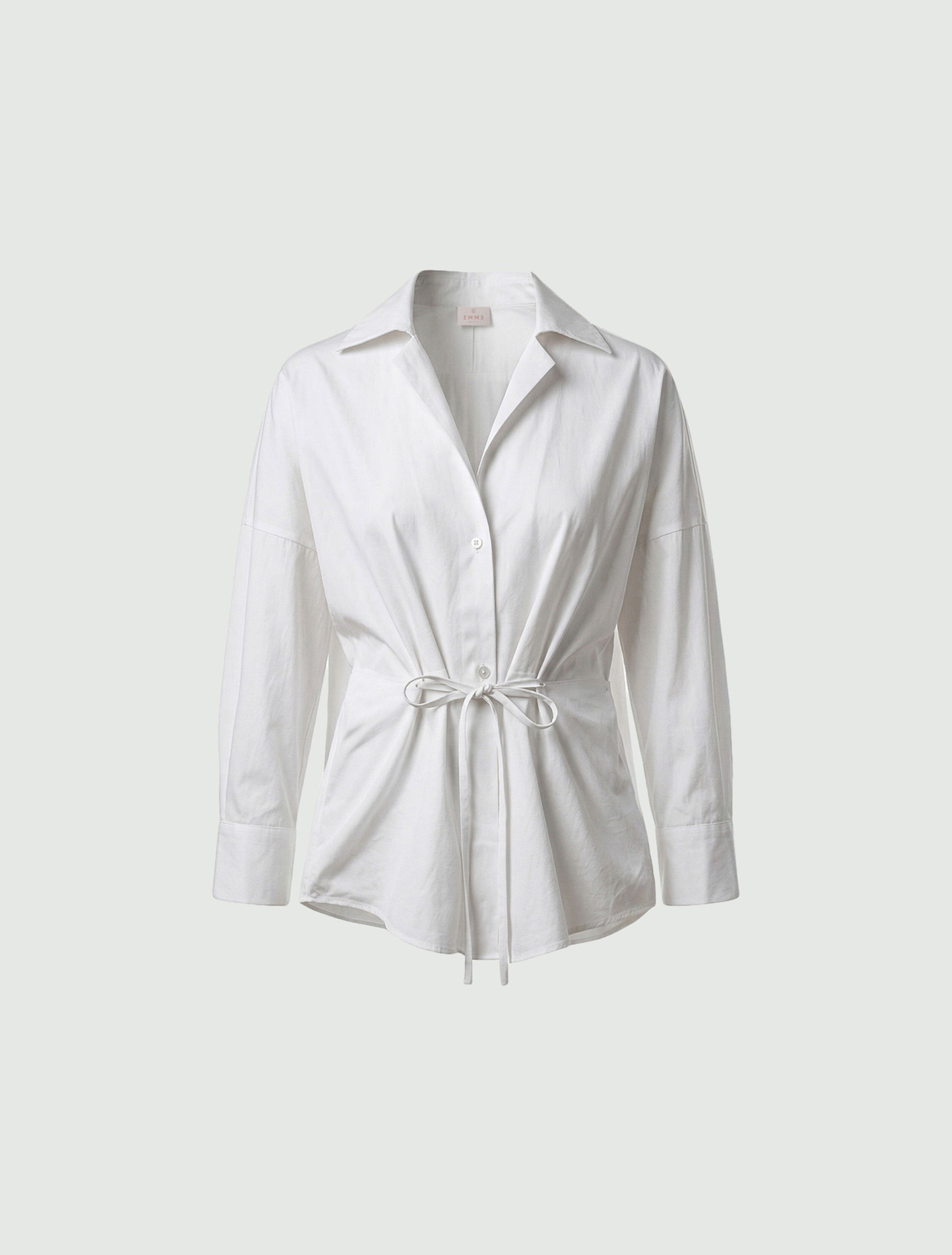 Oversized shirt with ribbon detail - WHITE - Emme - 4