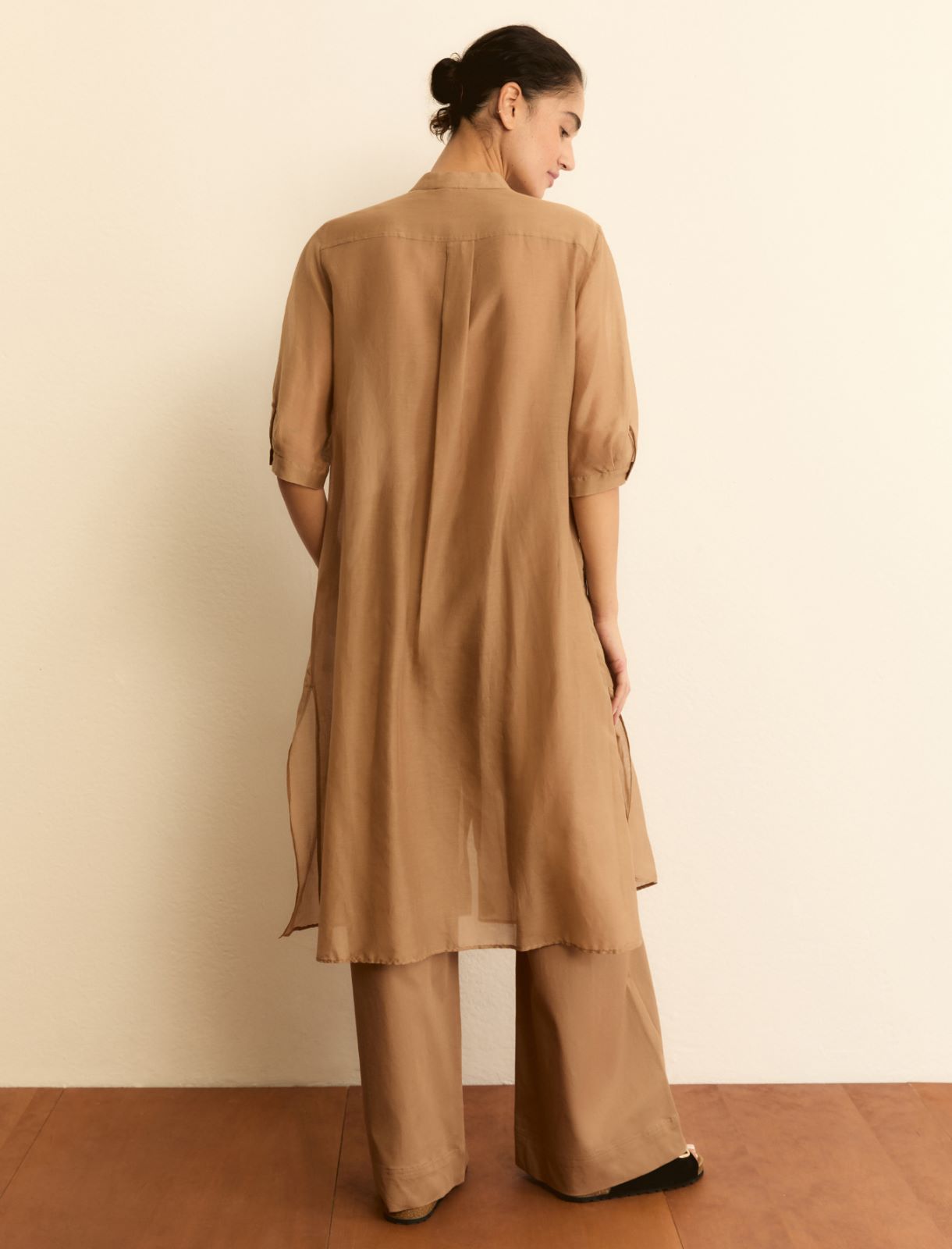Muslin shirt dress - CAMEL - Emme - 3