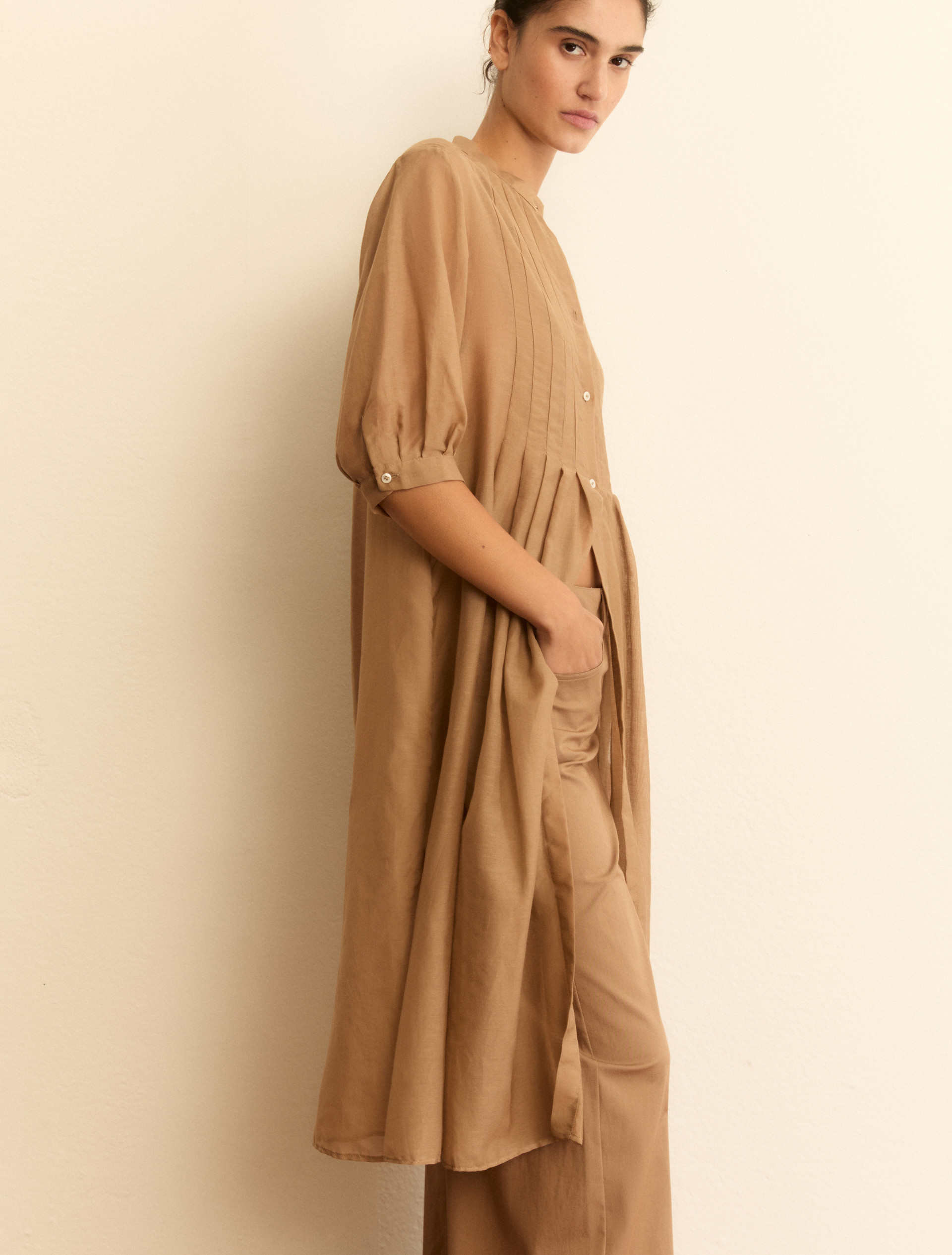Muslin shirt dress - CAMEL - Emme - 6