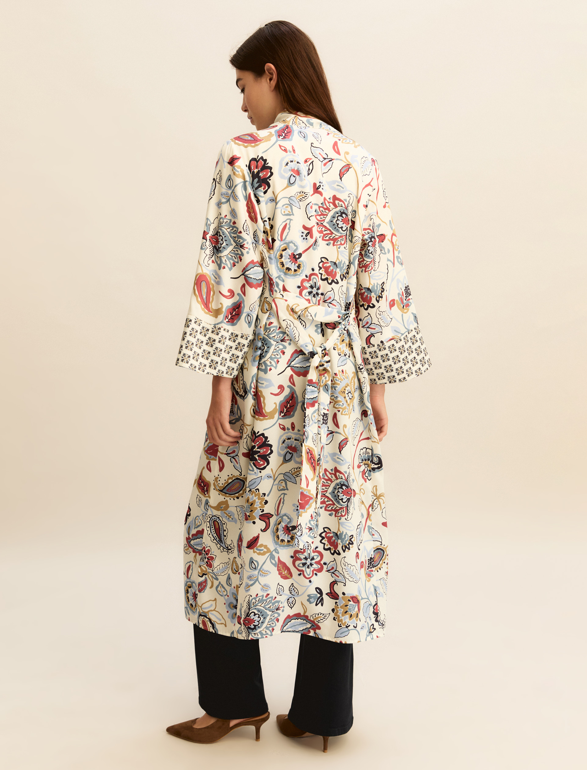 Printed twill kimono - WOOL WHITE - Emme - 3