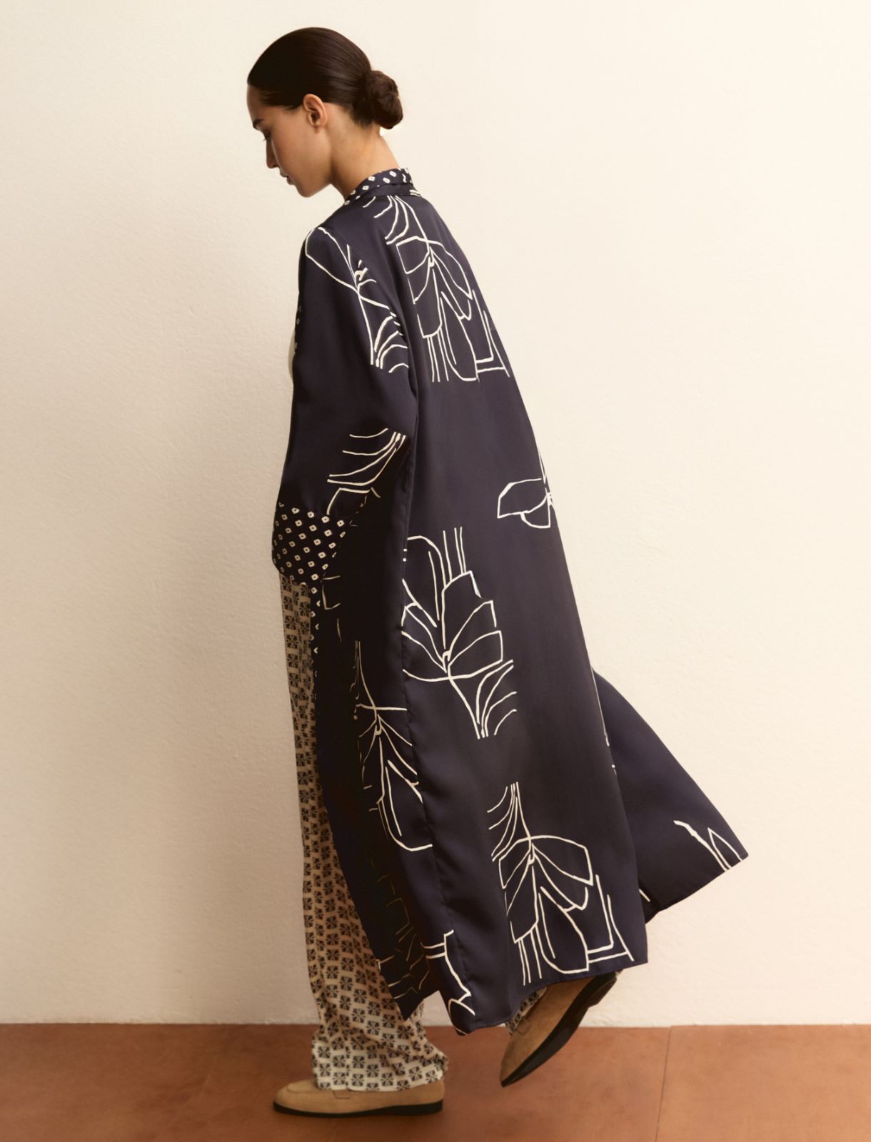 Printed twill kimono - NAVY - Emme - 3