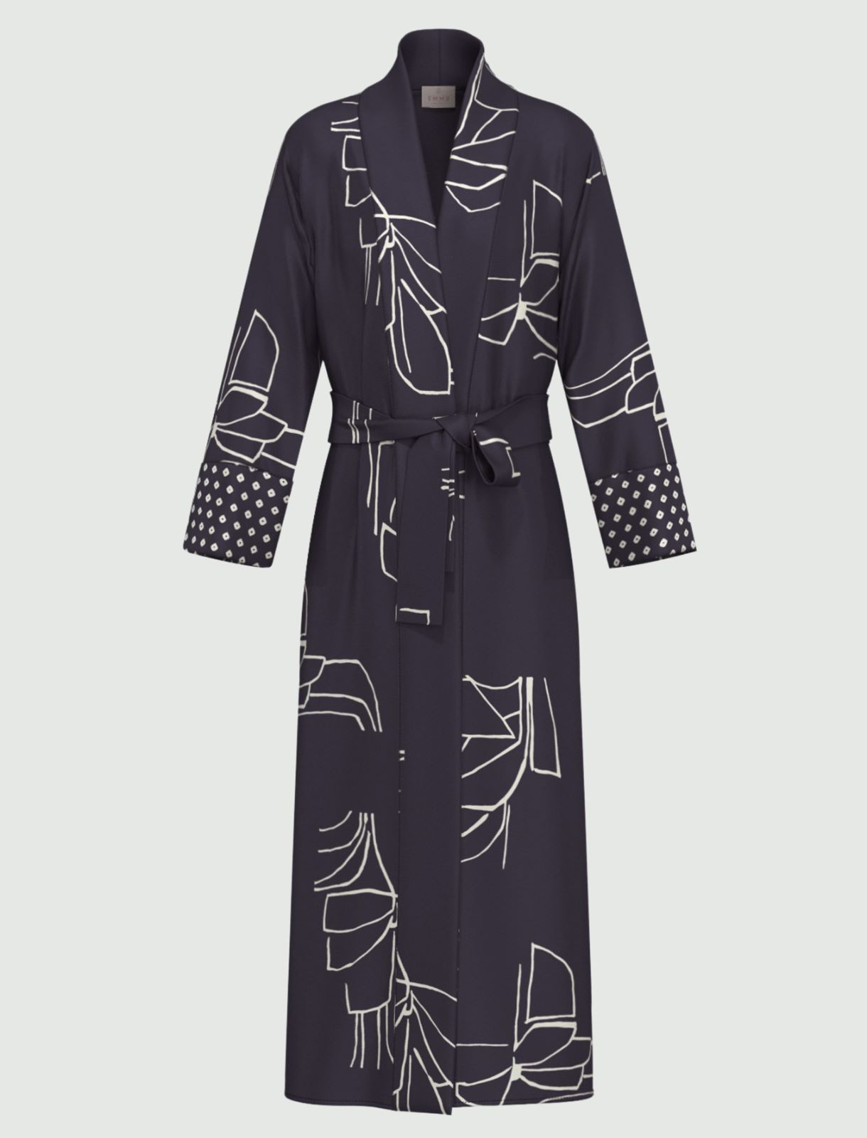 Printed twill kimono - NAVY - Emme - 4