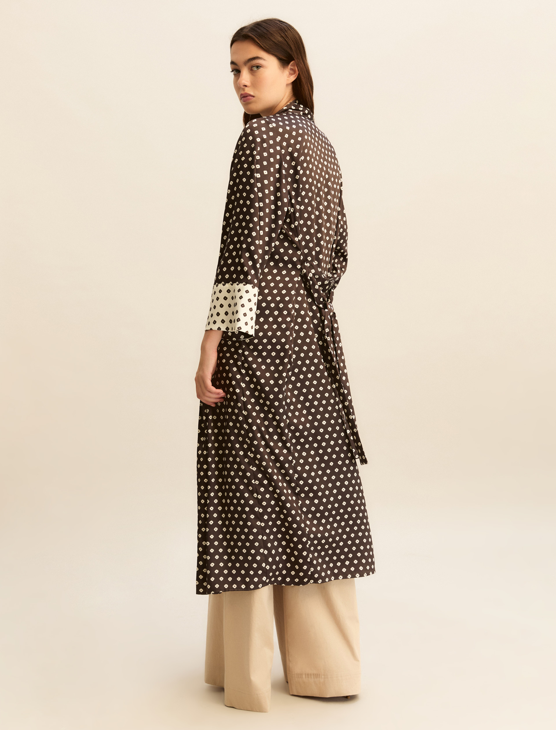 Printed twill kimono - KAKI - Emme - 3