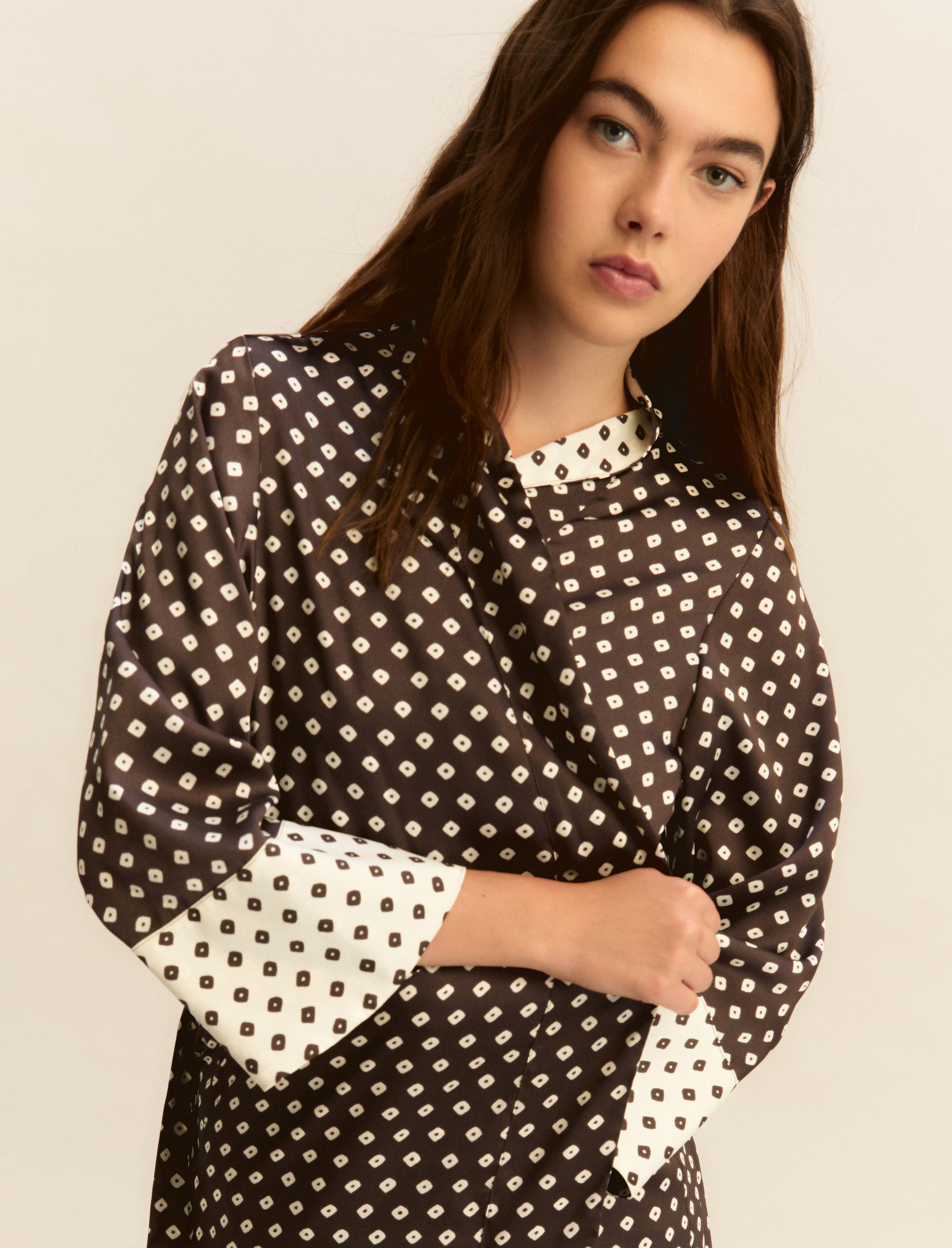 Printed twill kimono - KAKI - Emme - 5