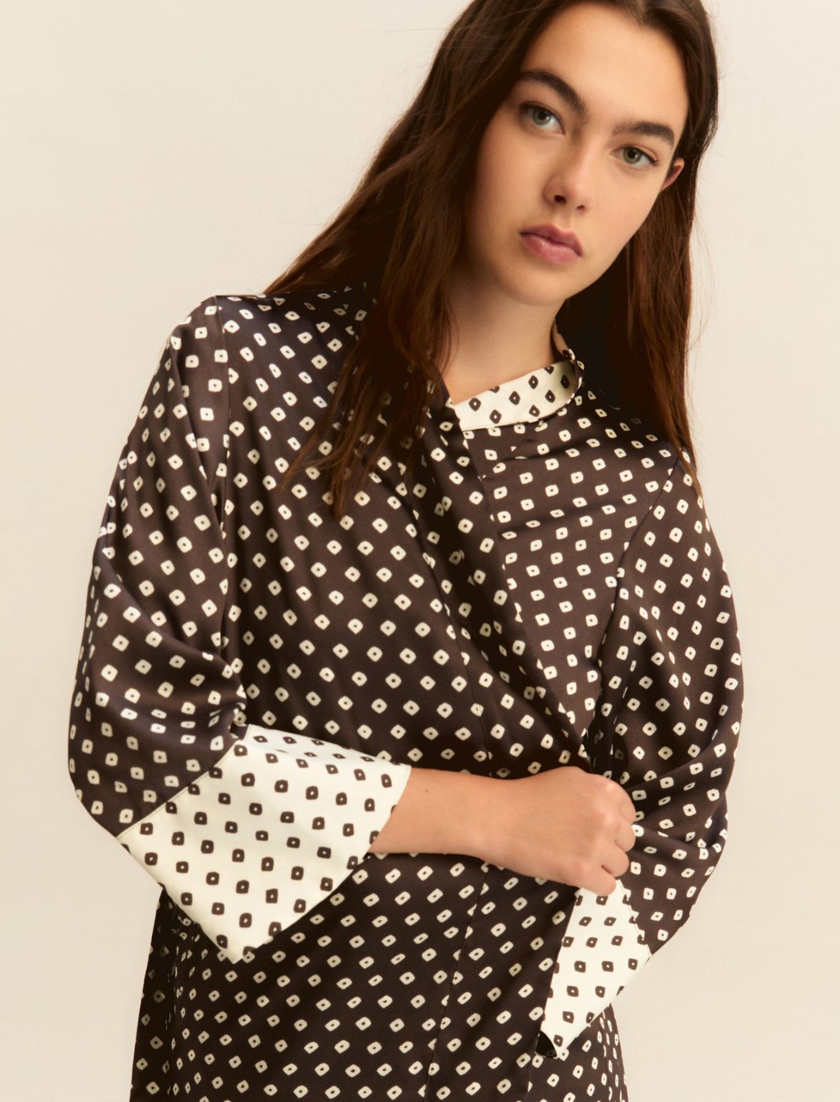 Printed twill kimono - KAKI - Emme - 5