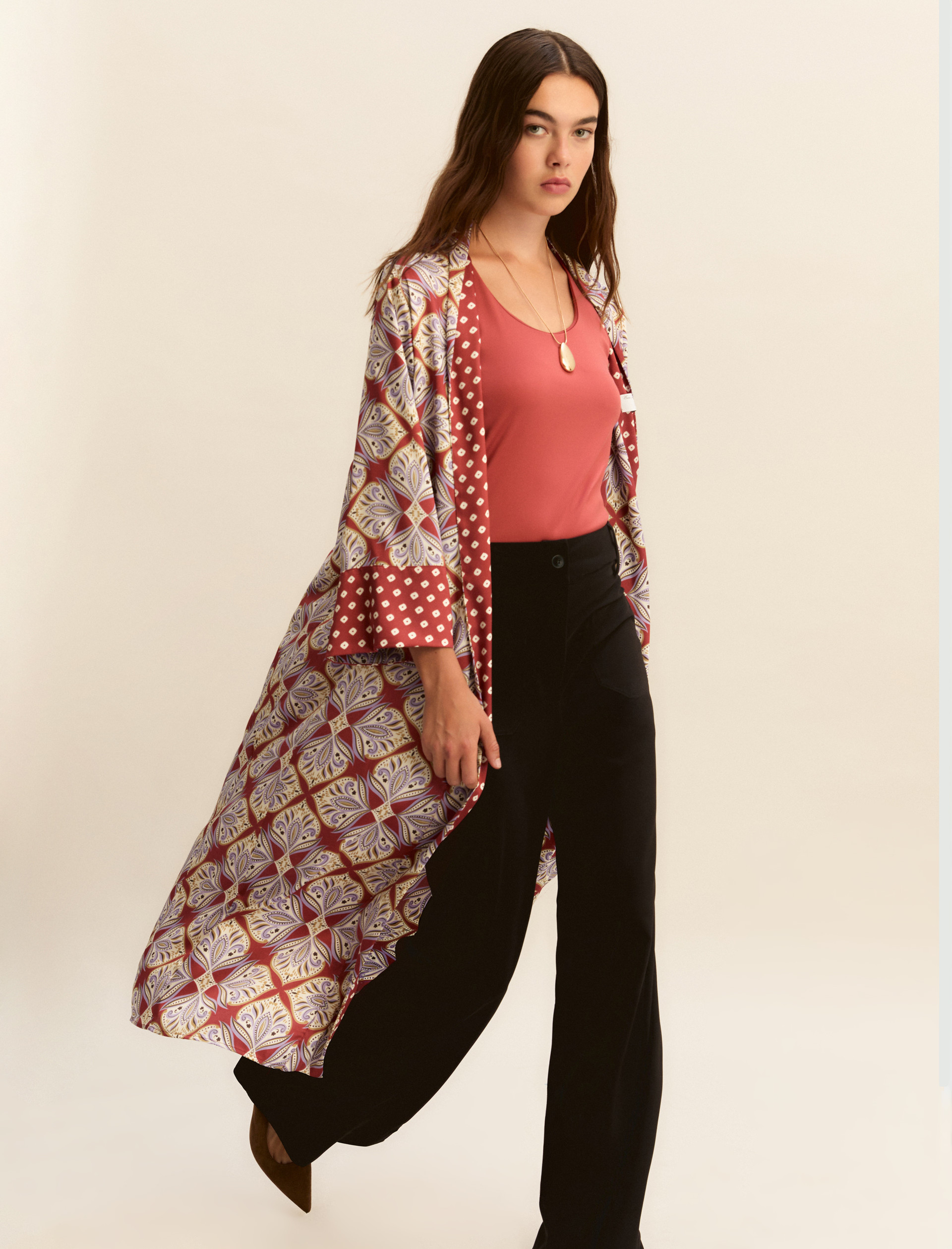 Printed twill kimono - CHERRY - Emme - 1