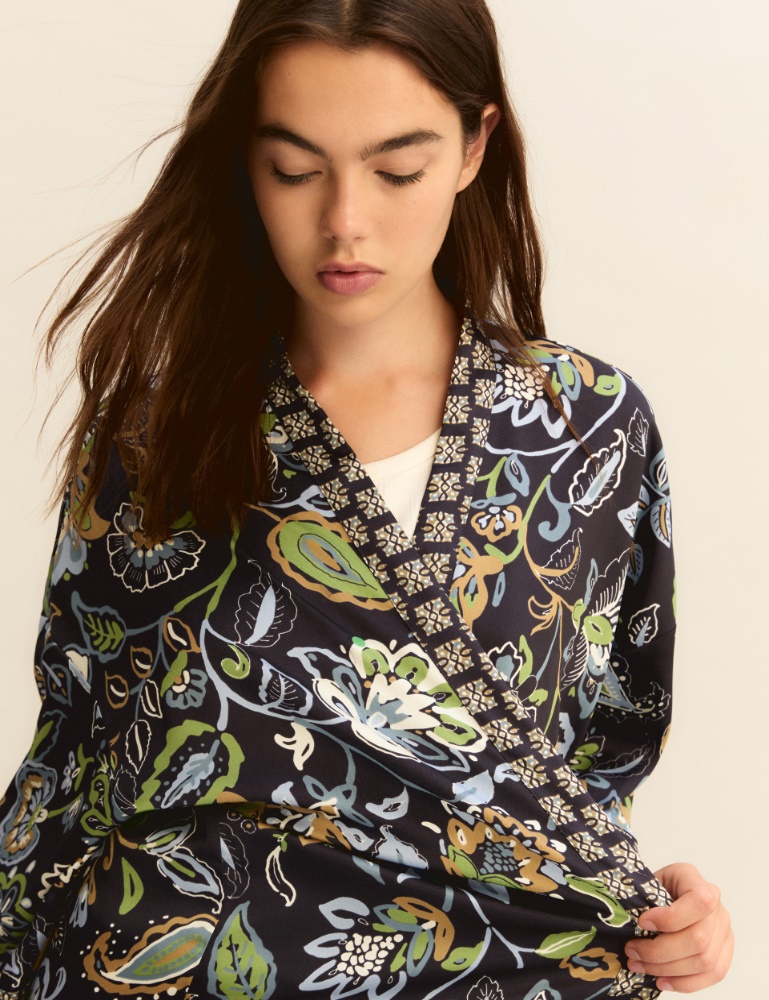 Short printed twill kimono - Emme - 5