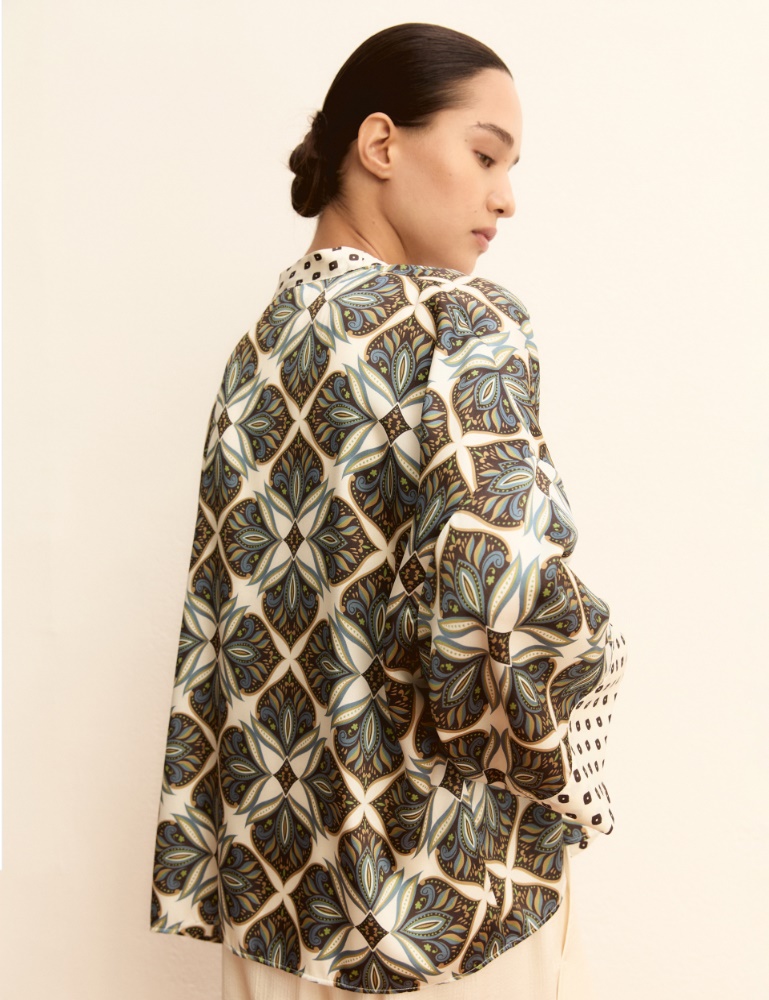 Short printed twill kimono - Emme - 3